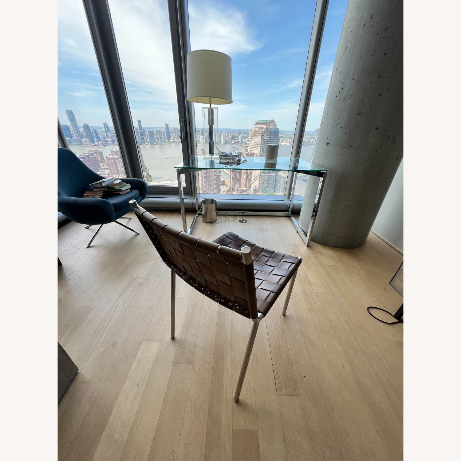 CB2 Woven Leather Chair - image-1