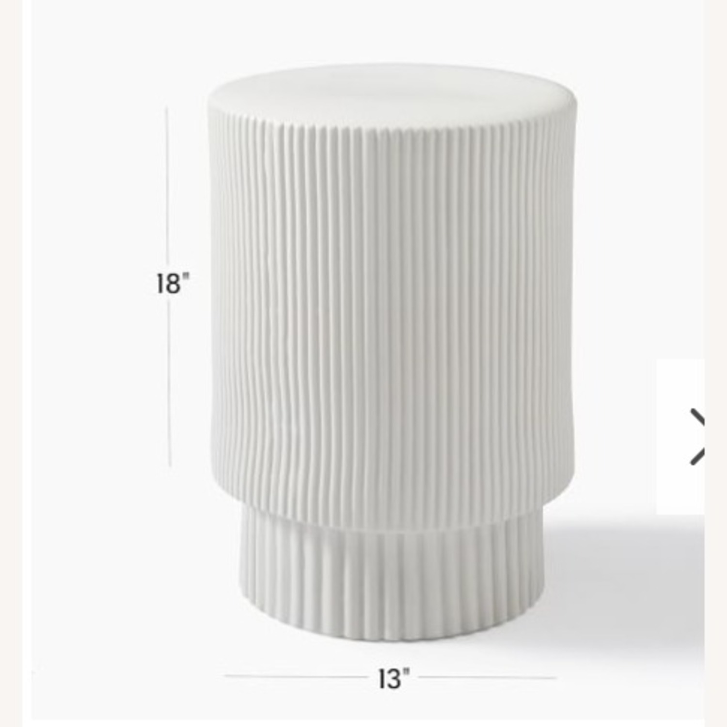 West Elm Fluted Ceramic Indoor/Outdoor Side Table - image-3