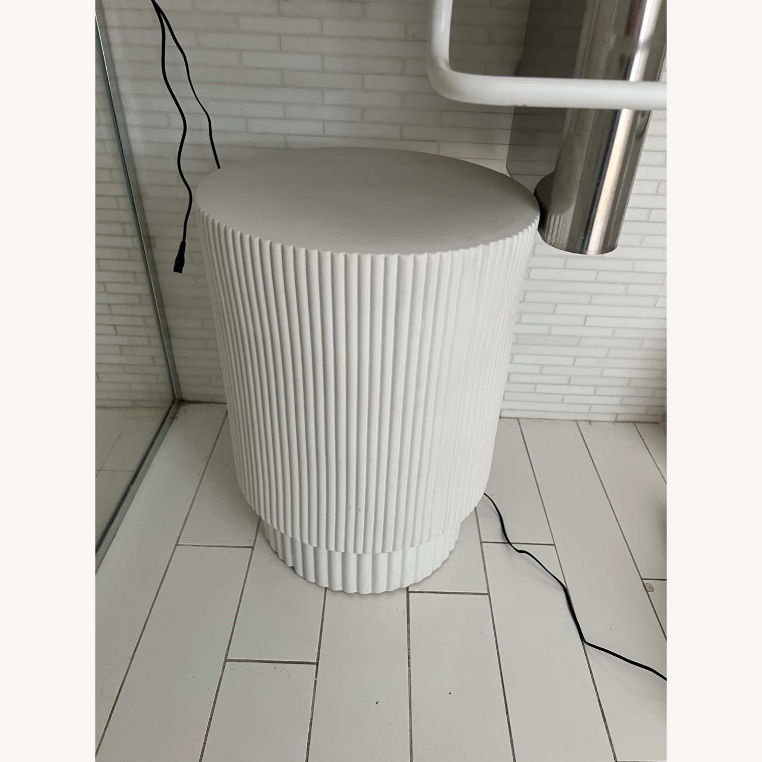 West Elm Fluted Ceramic Indoor/Outdoor Side Table - image-1