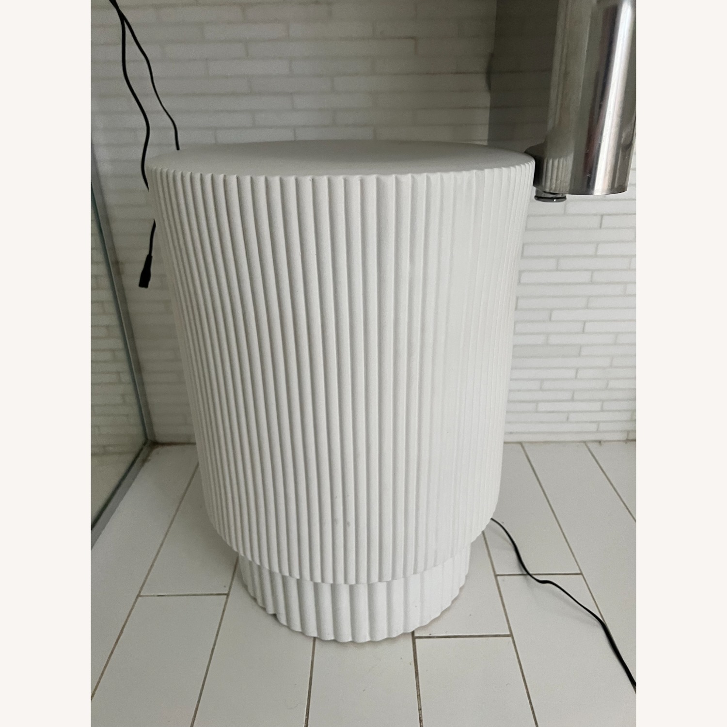 West Elm Fluted Ceramic Indoor/Outdoor Side Table - image-2