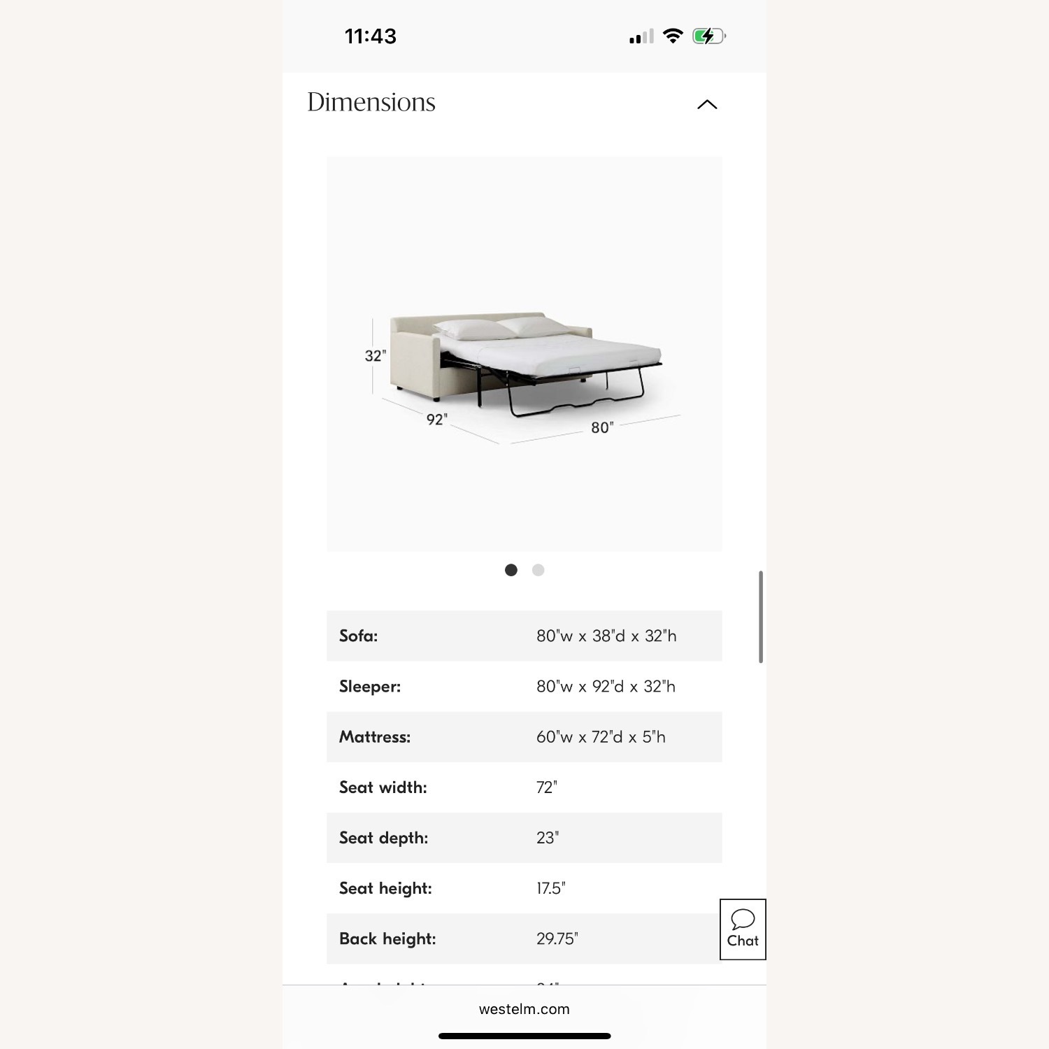 West Elm Marin Sleeper Sofa  - image-1