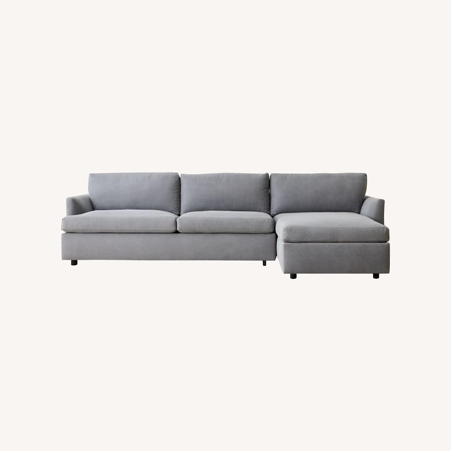 West Elm Haven Sofa Gray - image-0