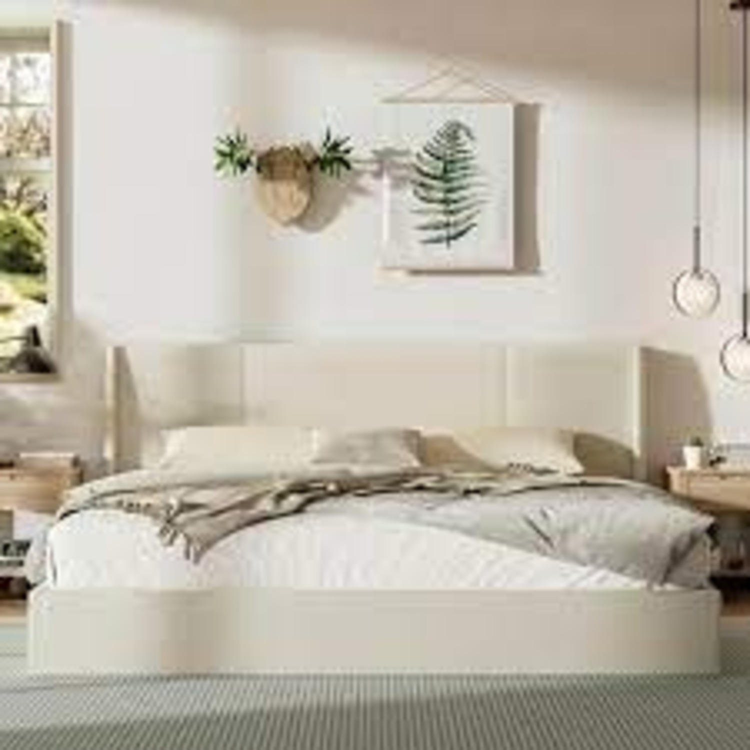 Home Depot Handale Ivory Queen Platform Bed - image-3
