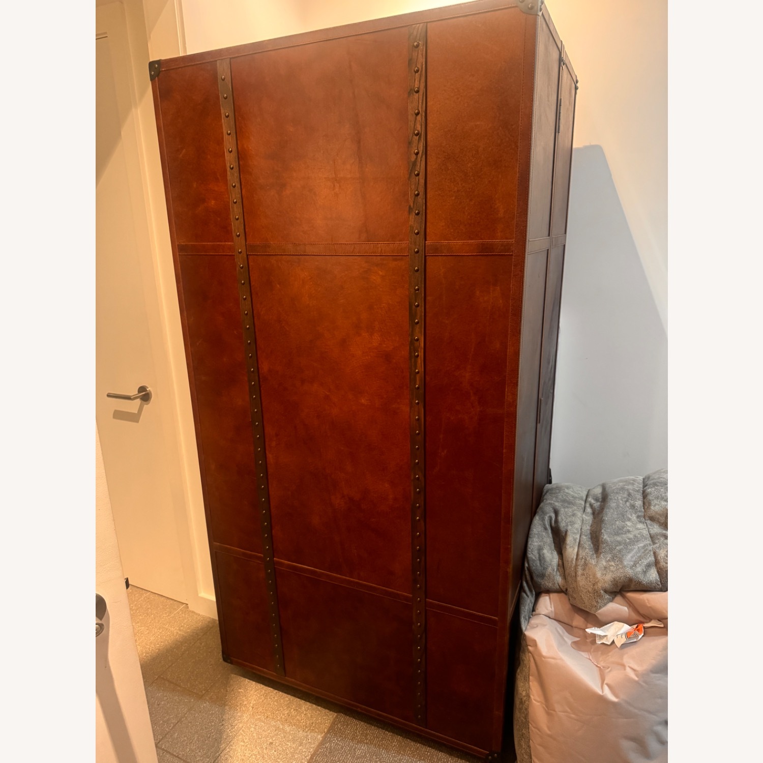 Timothy Oulton Brown Leather Secretary Trunk - image-5