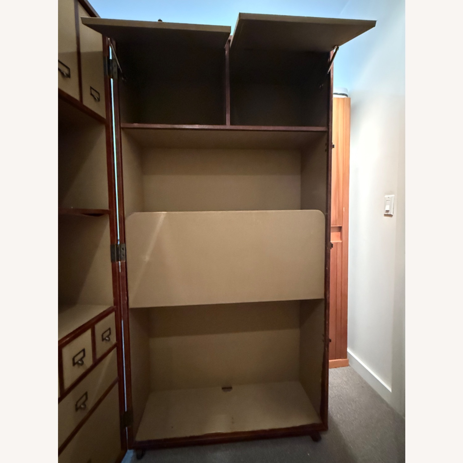 Timothy Oulton Brown Leather Secretary Trunk - image-4