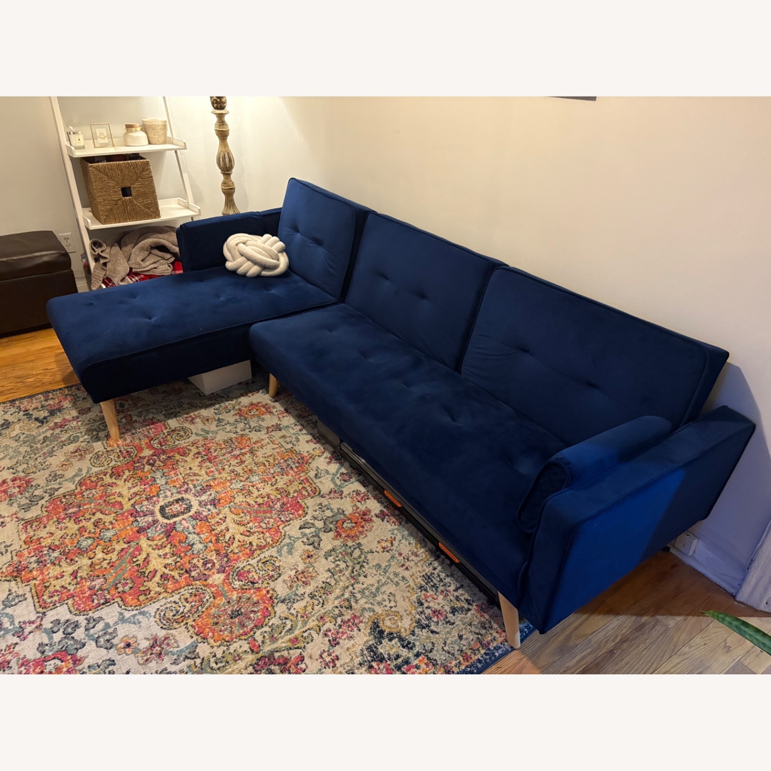 Wayfair Unique Royal Blue Sectional/Futon - image-1