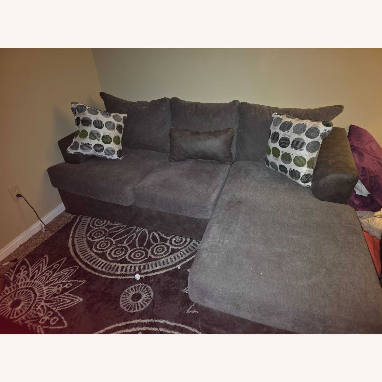 Wayfair Dark Blue Chaise Sofa - image-2