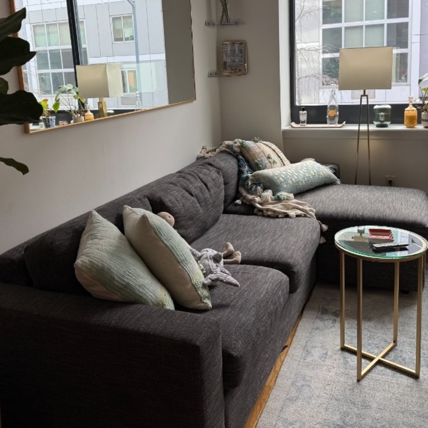 West Elm Sleeper Storage Chaise Right Sectional - image-2