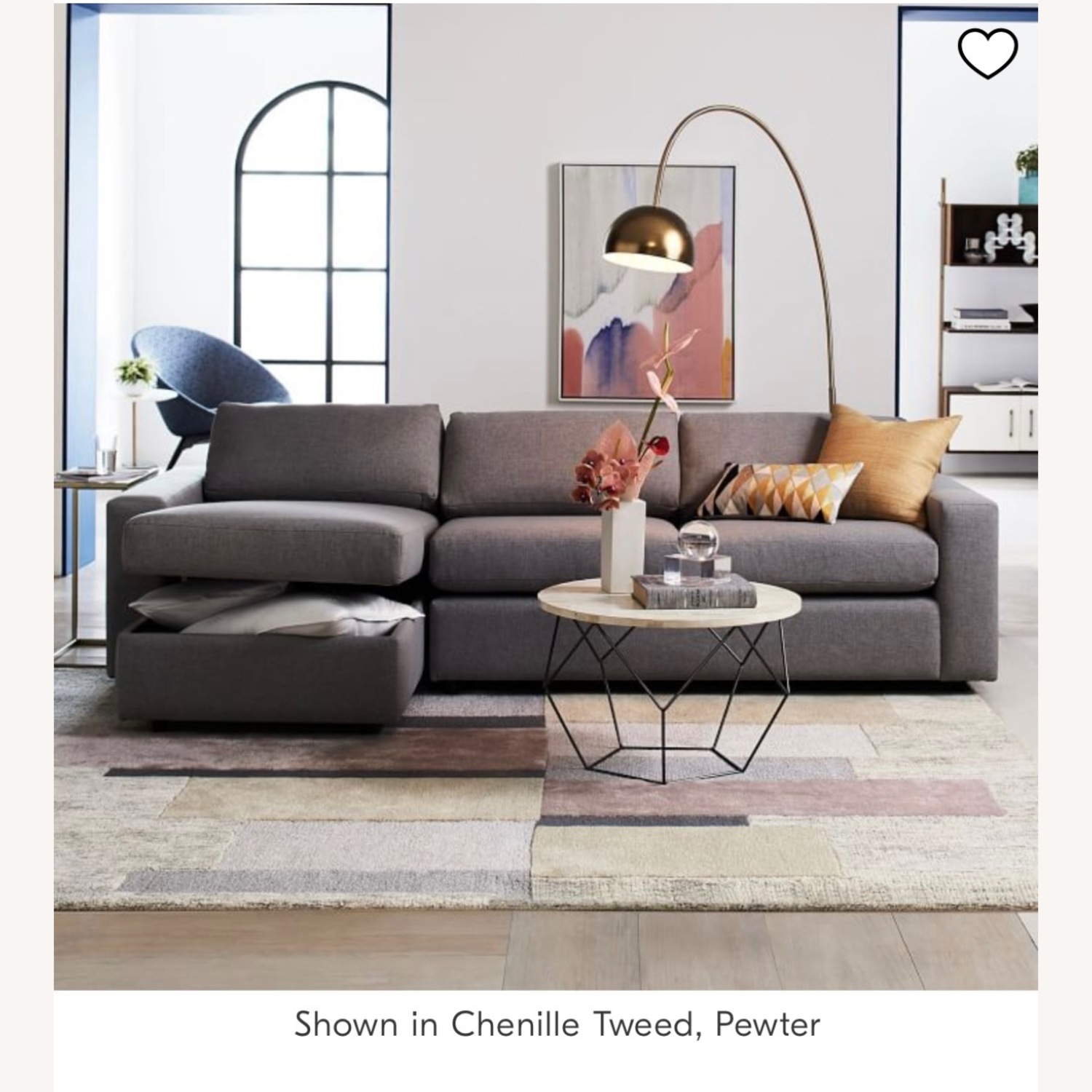 West Elm Sleeper Storage Chaise Right Sectional - image-7