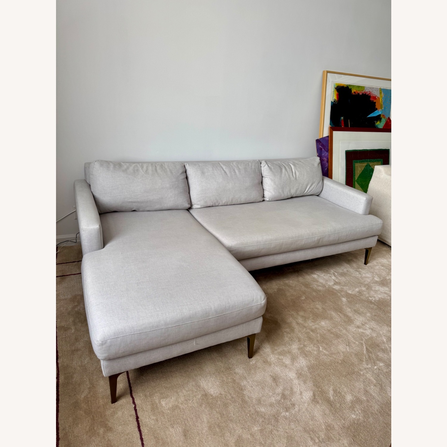 West Elm Andes Reversible Sectional Beige - image-2