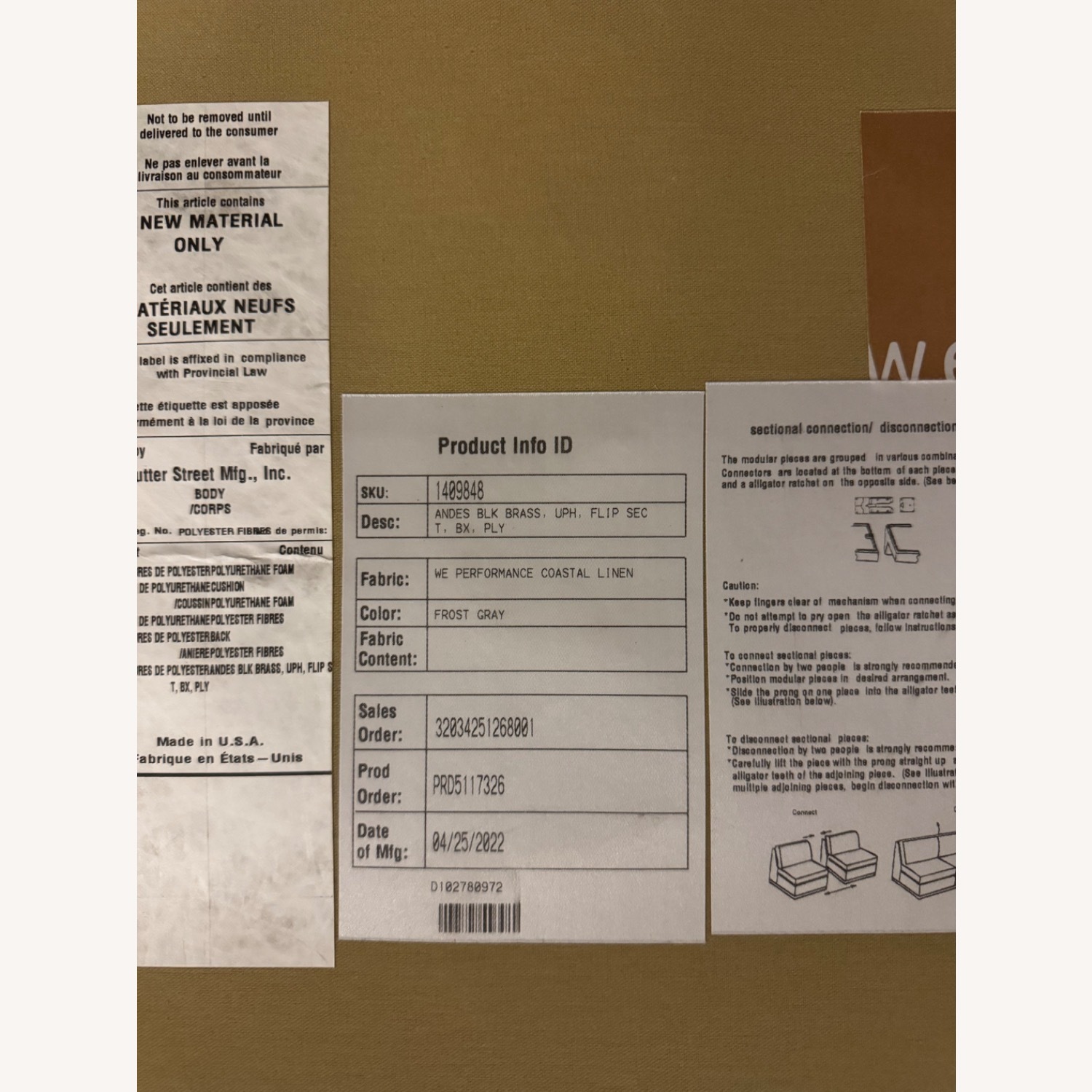 West Elm Andes Reversible Sectional Beige - image-4