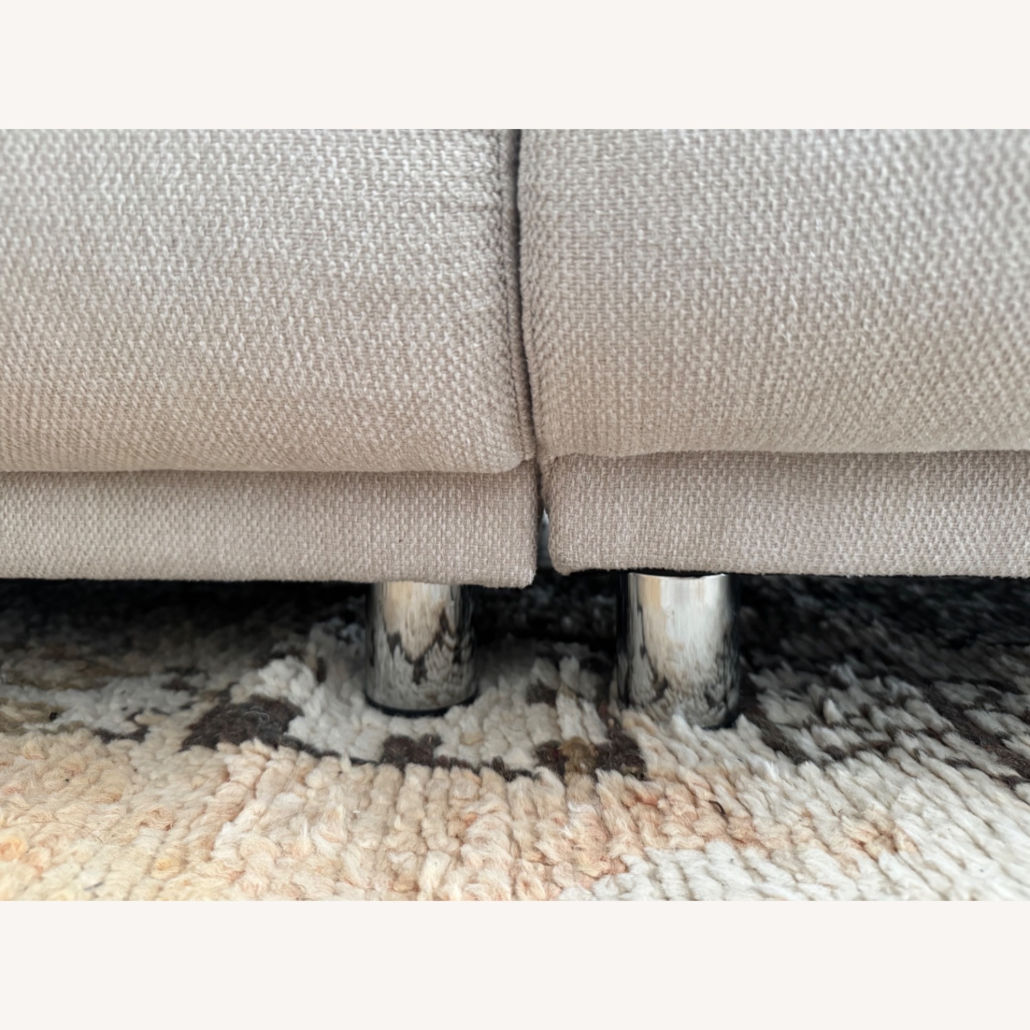 Walmart Beige Loveseat Sofa with 2 Pillows - image-3