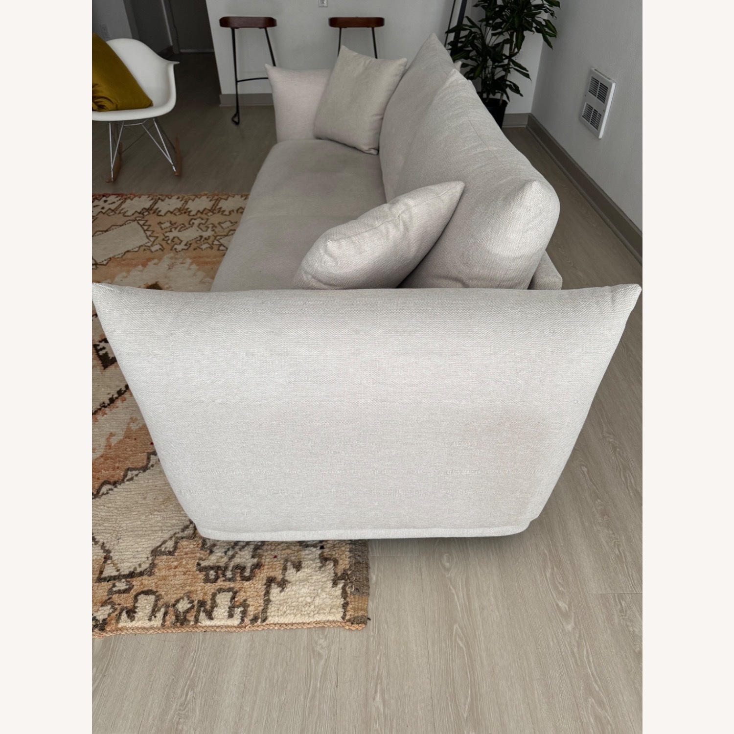 Walmart Beige Loveseat Sofa with 2 Pillows - image-2