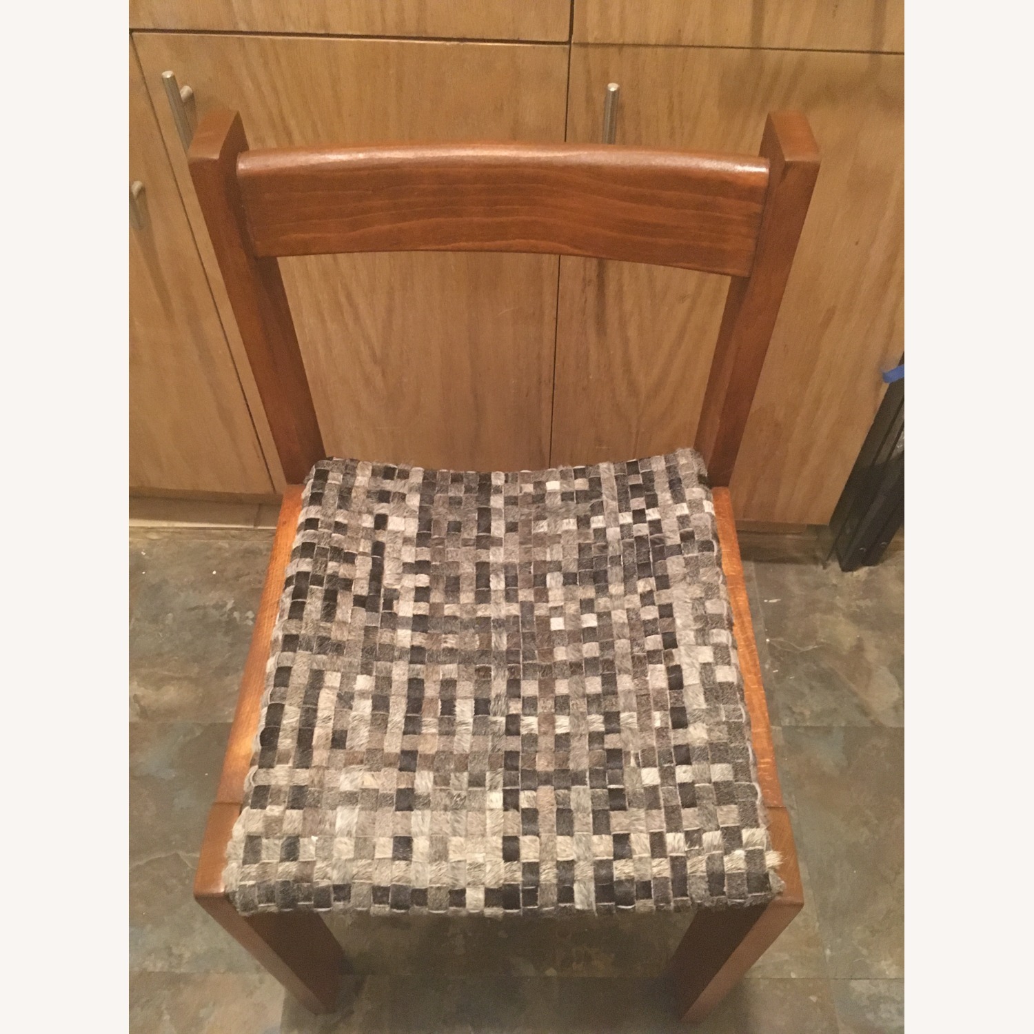 MCM Wood & Woven Leather Accent Chair - image-4