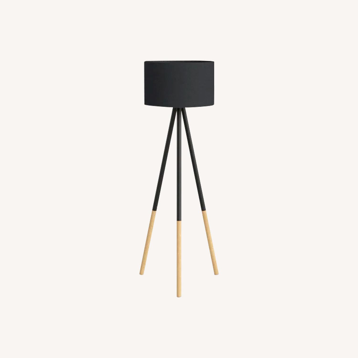 AllModern Burdette Tripod Floor Lamp Light Wood and Black - image-0