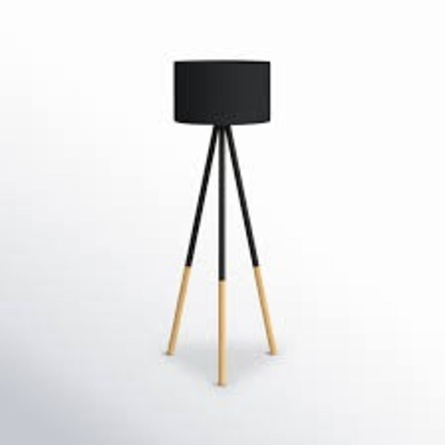 AllModern Burdette Tripod Floor Lamp Light Wood and Black - image-4