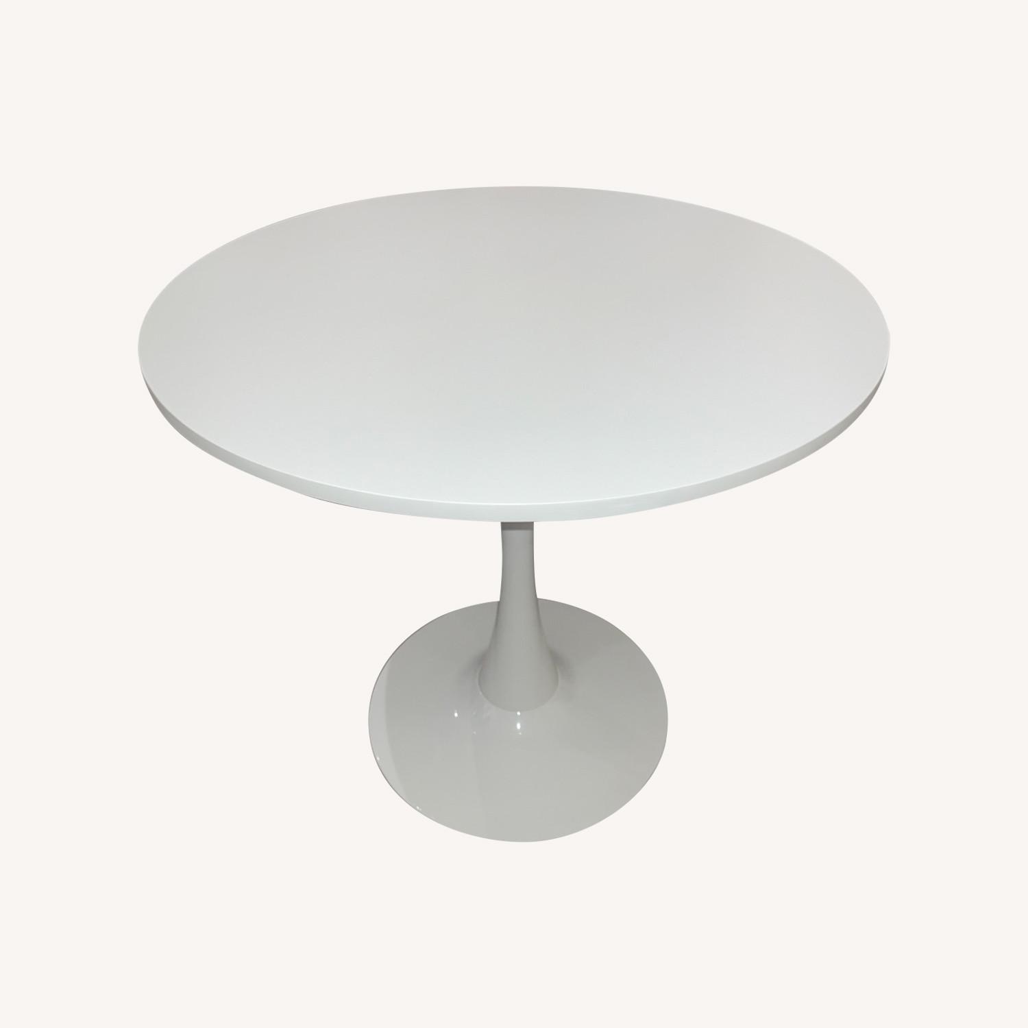 Amazon MCM Style White Tulip Dining Table - image-0