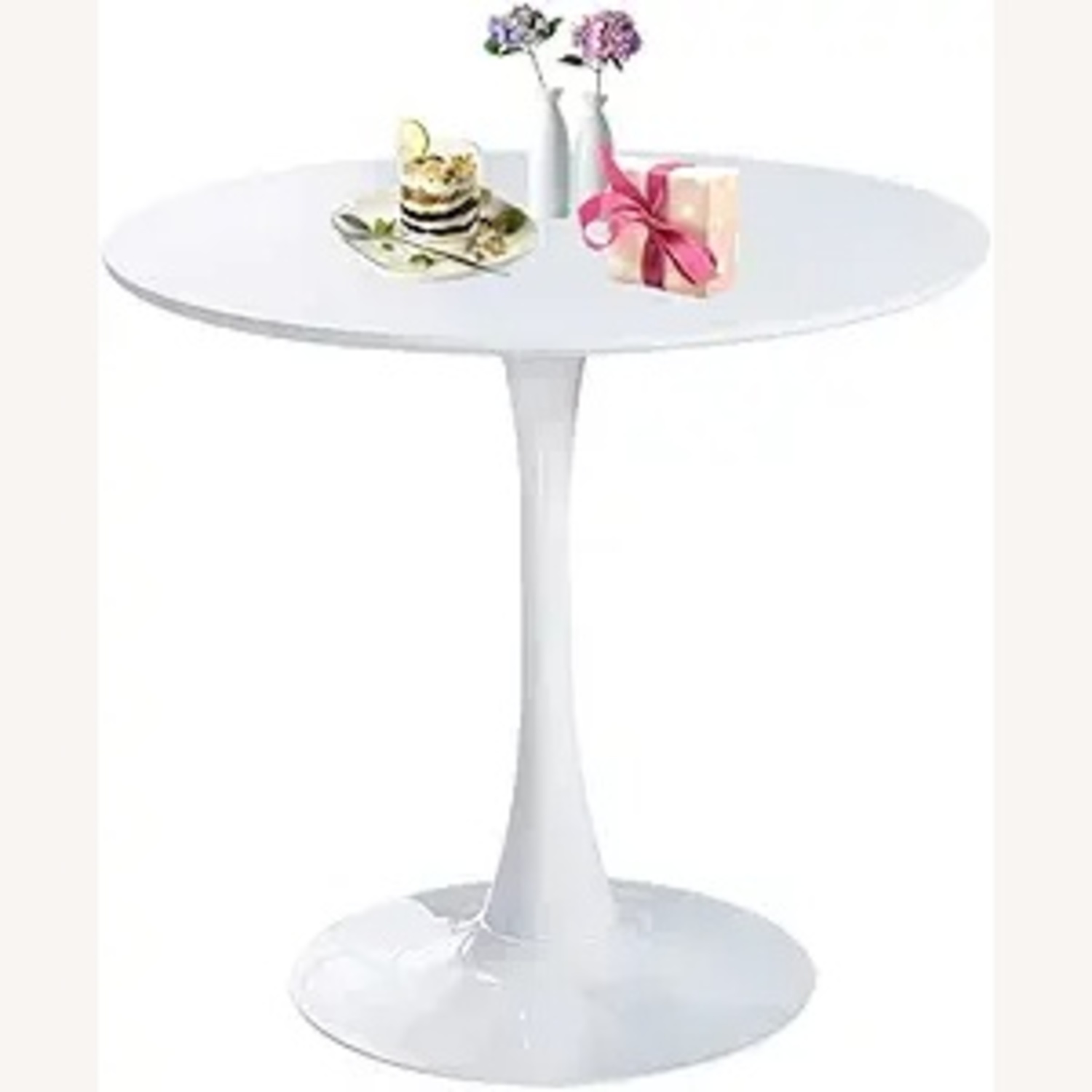 Amazon MCM Style White Tulip Dining Table - image-5