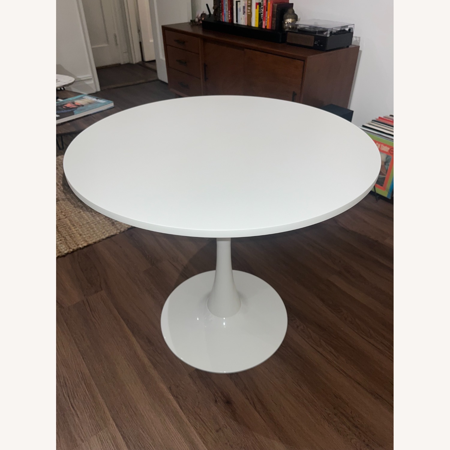Amazon MCM Style White Tulip Dining Table - image-1