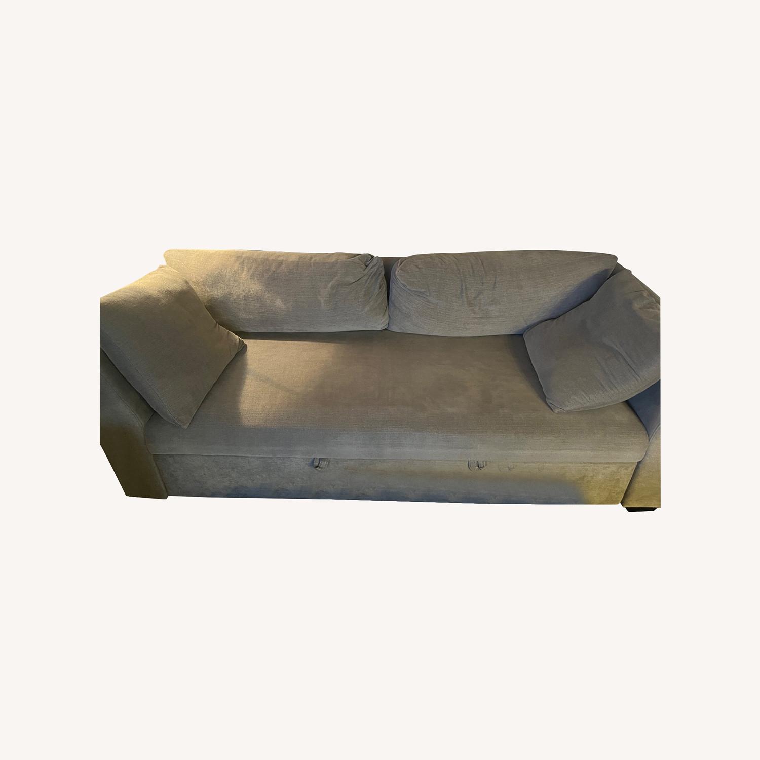 Gray Sofa w/ Futon - image-0