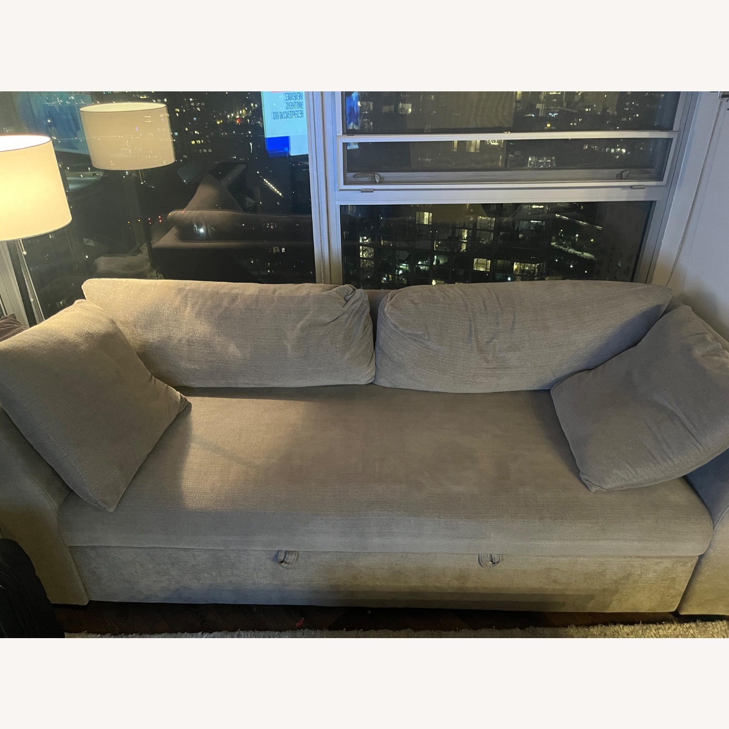 Gray Sofa w/ Futon - image-1