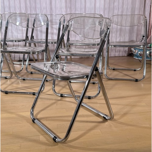 Used Vintage Chrome Lucite Chairs Set of 4 for sale on AptDeco