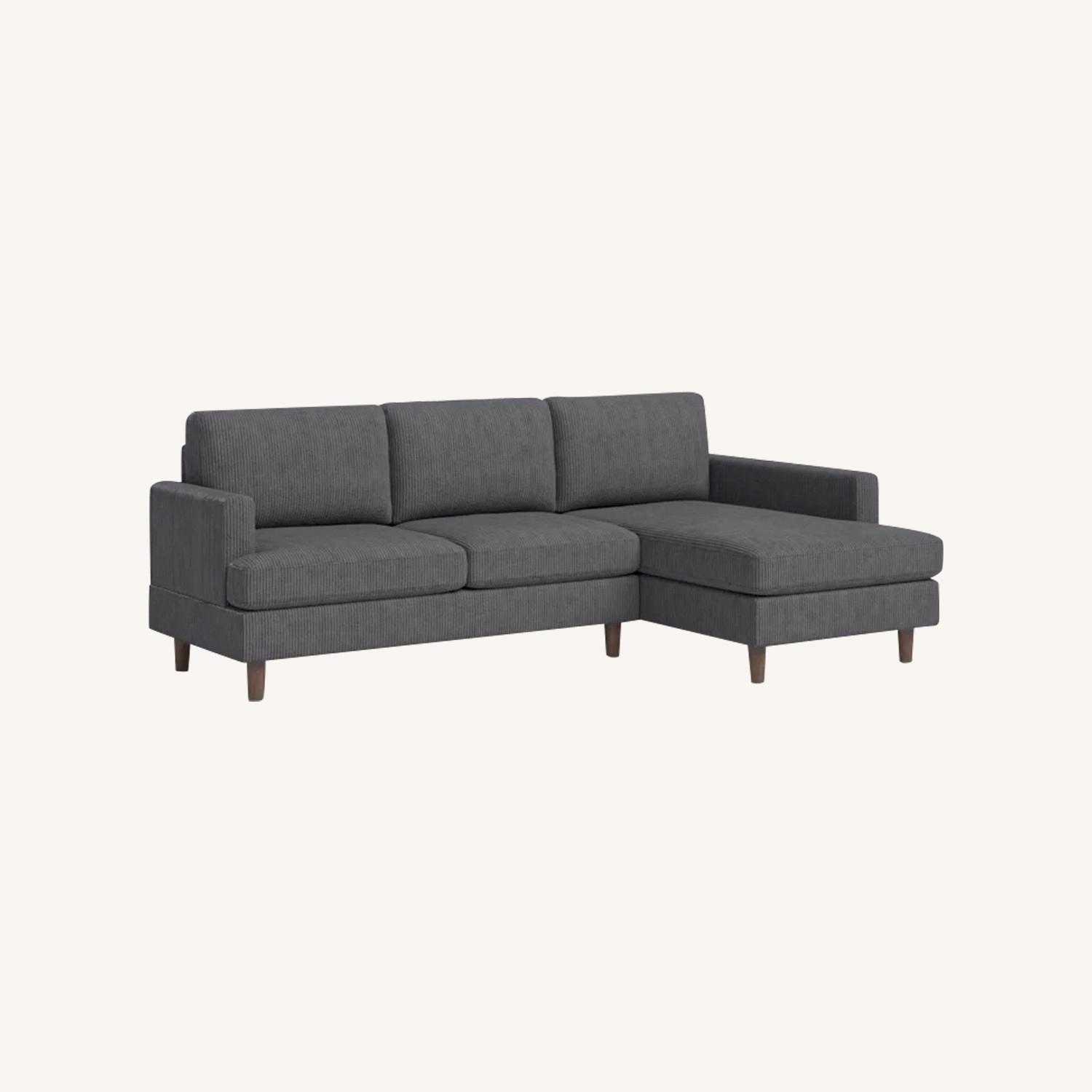 Wayfair Aristotle Grey L-Shaped Couch - image-0