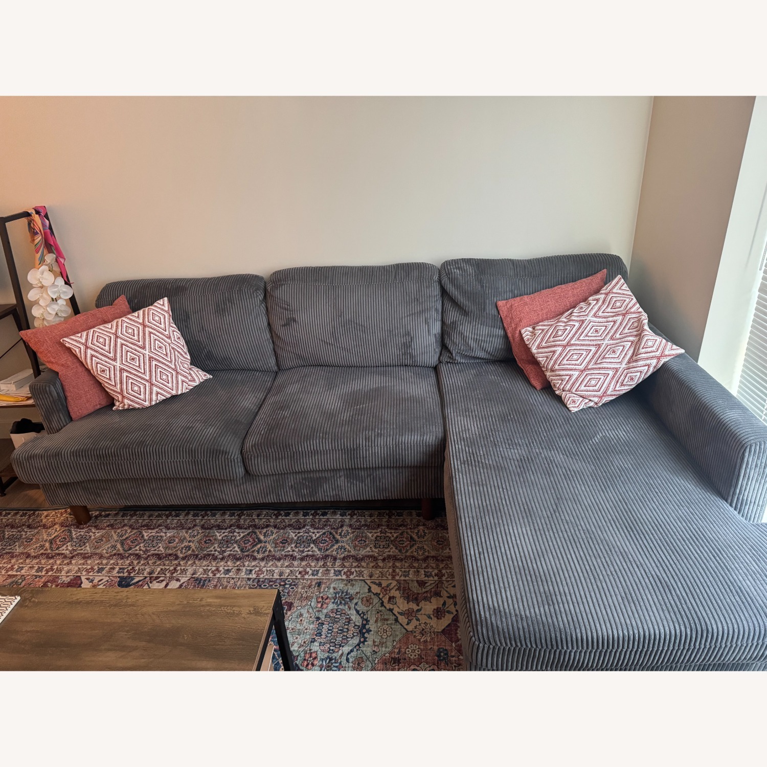 Wayfair Aristotle Grey L-Shaped Couch - image-1