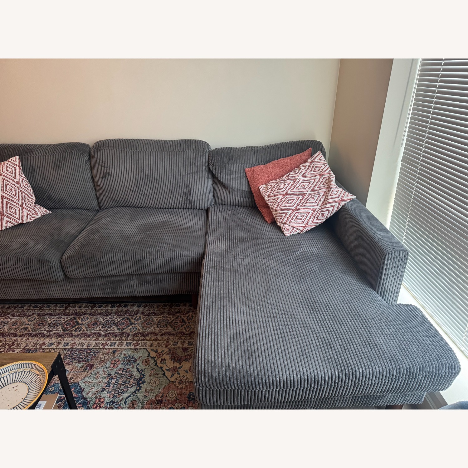 Wayfair Aristotle Grey L-Shaped Couch - image-2