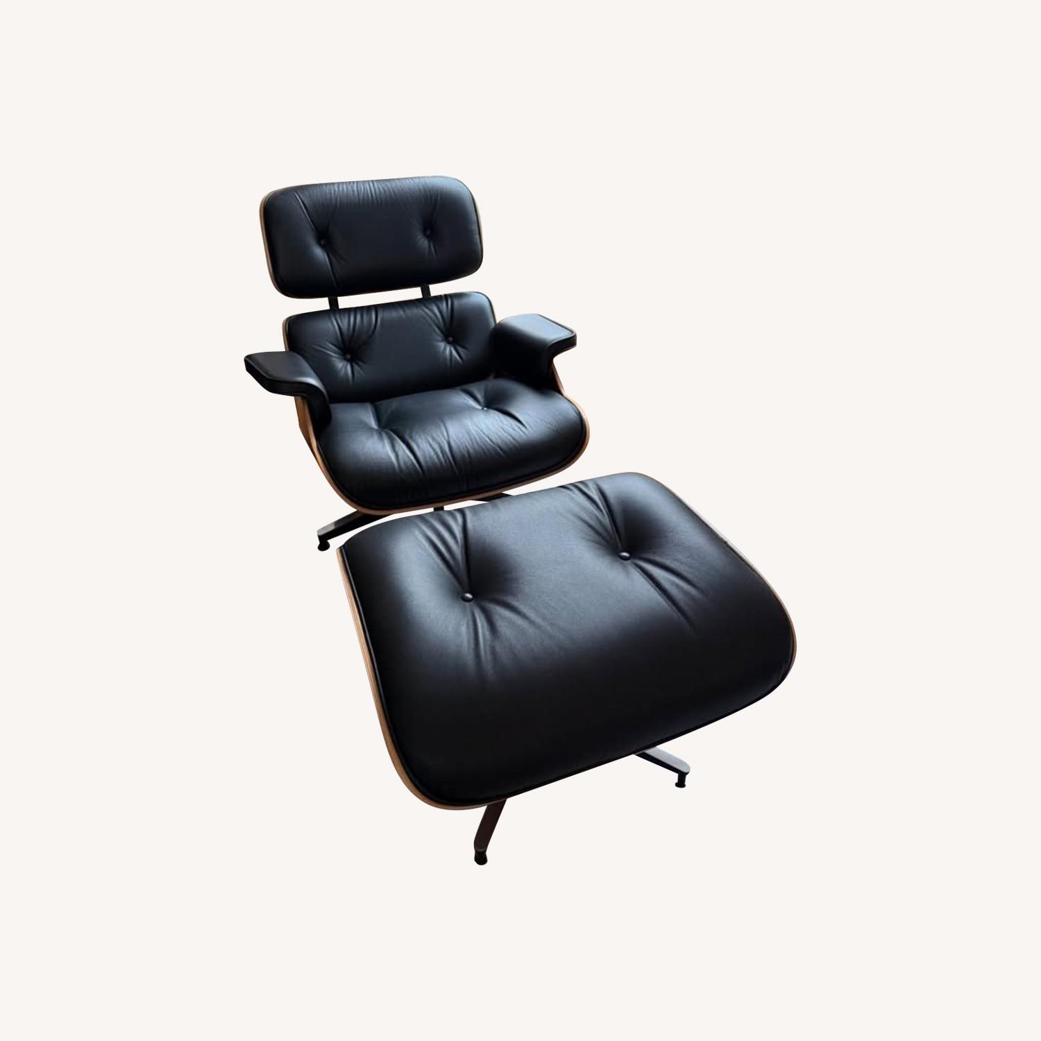 Herman Miller Eames Lounge Black Leather Chair - image-0