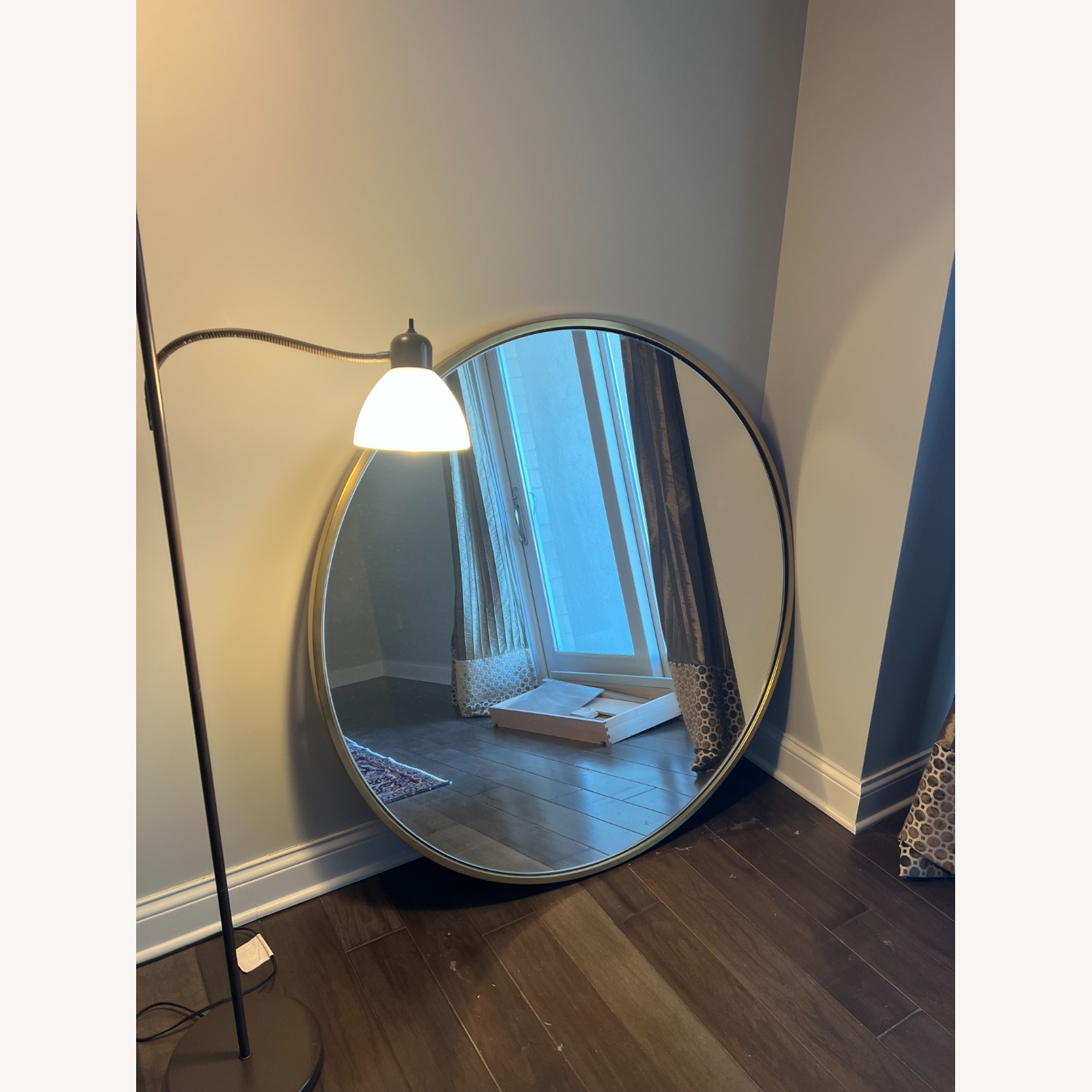 Circular Gold Wall Mirror - image-0