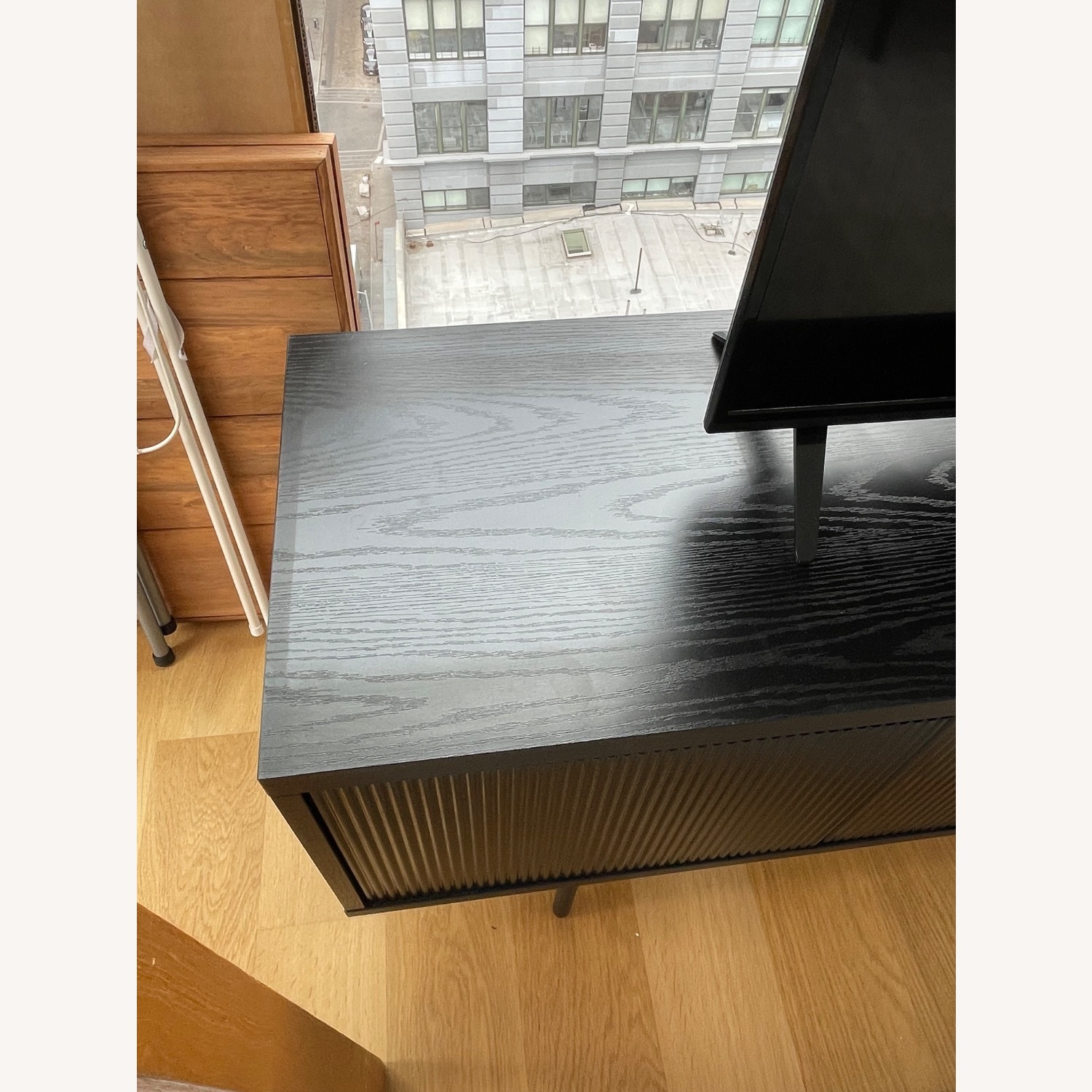 Black Fluted Media Console Table - image-2