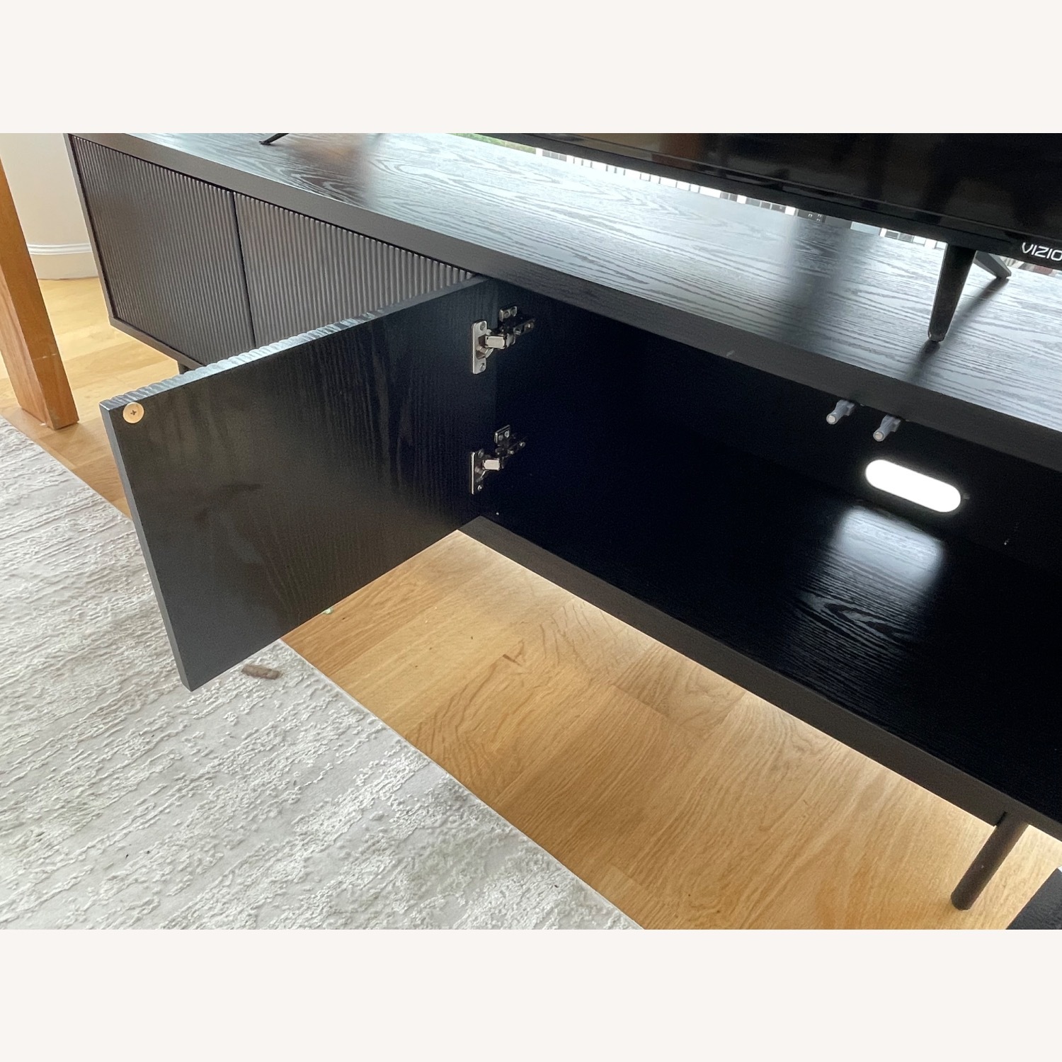 Black Fluted Media Console Table - image-5