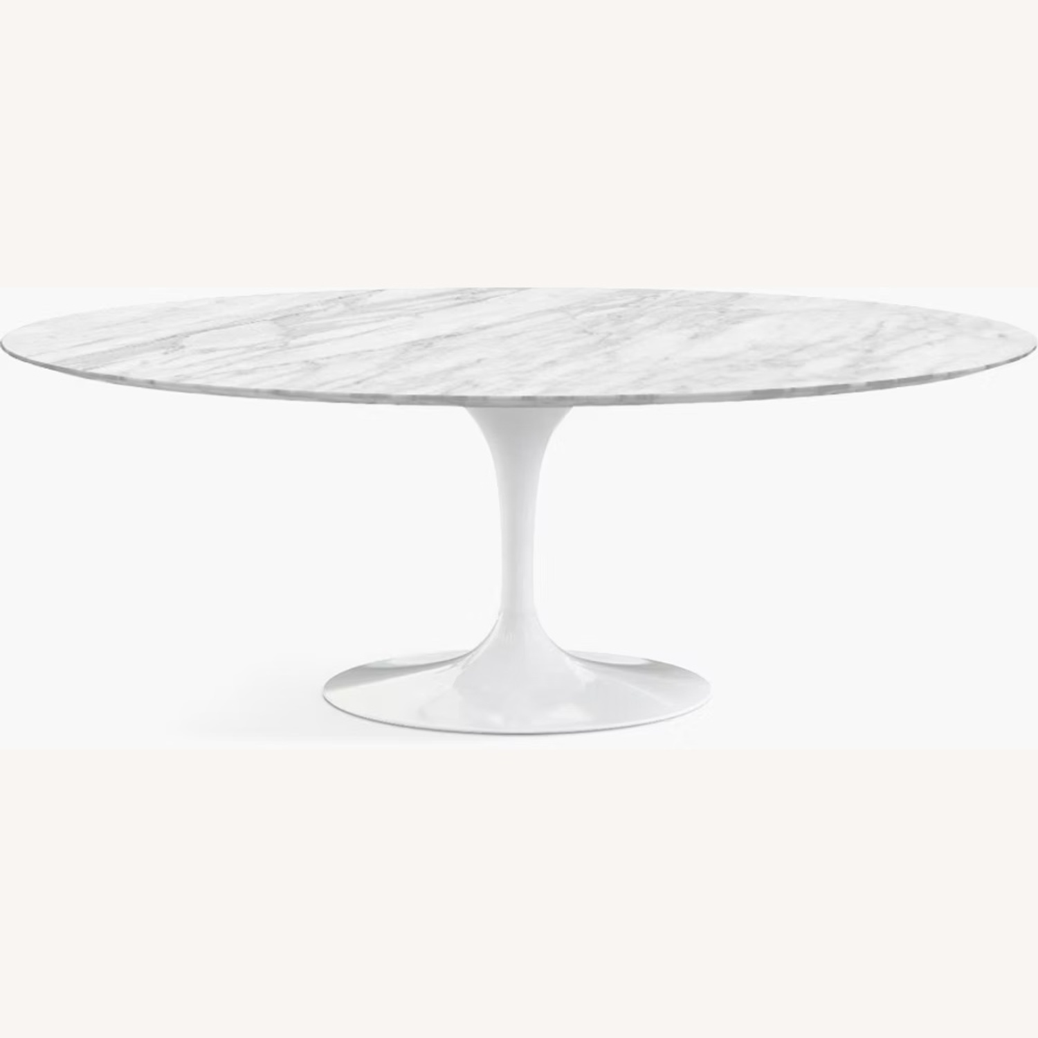 White Carrara Marble Dining Table, Oval - image-5