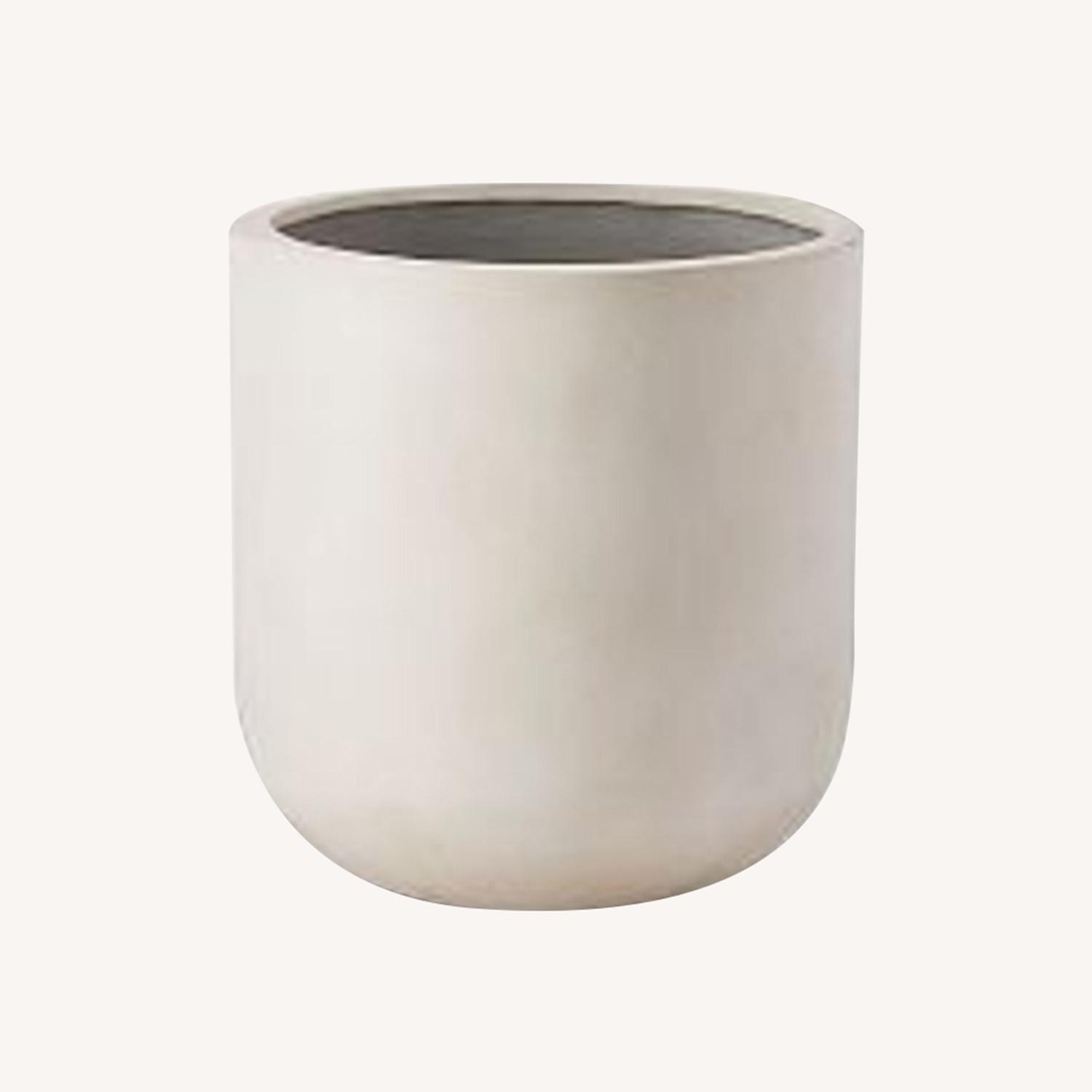 West Elm Radius Planter with Faux Fan Palm Tree - image-5