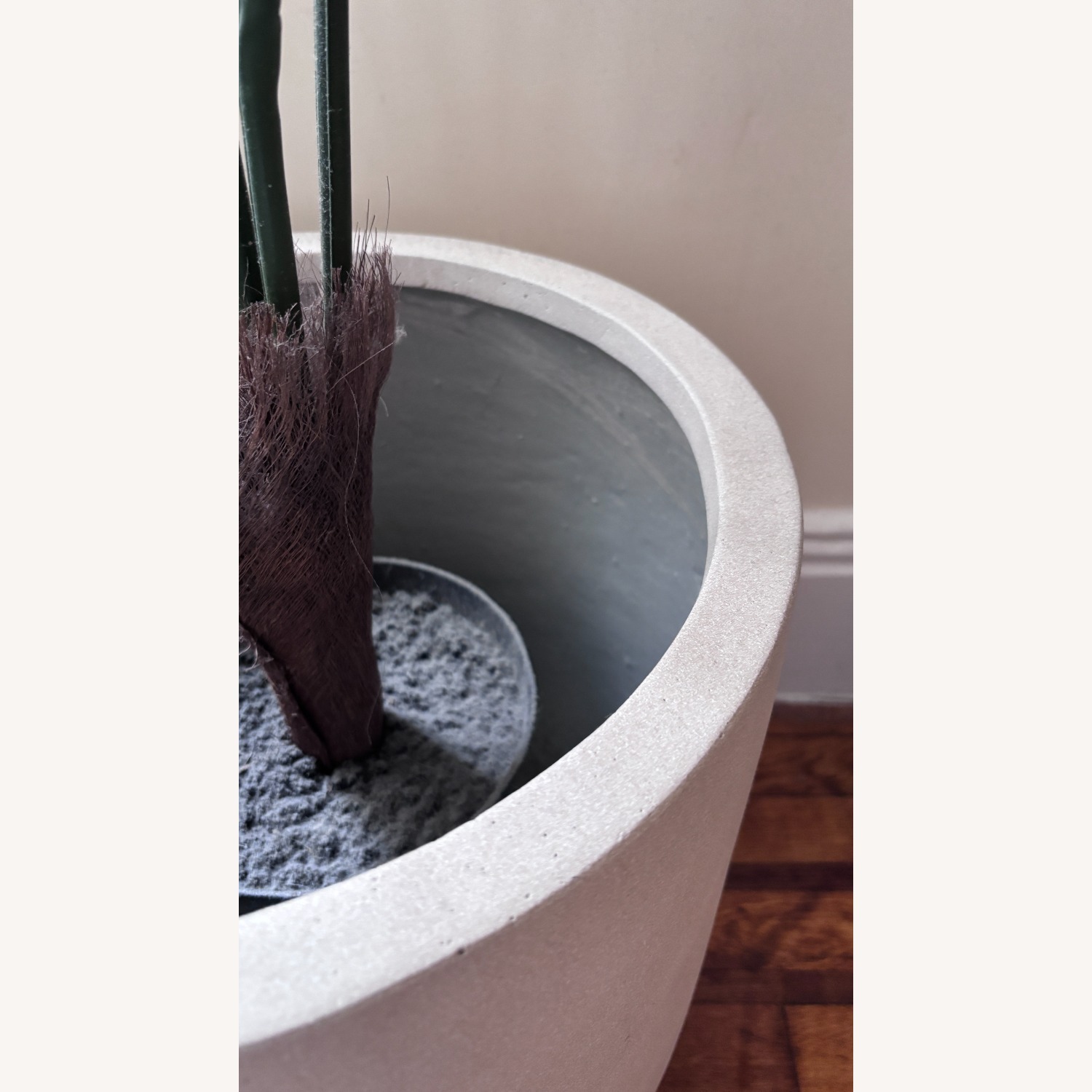 West Elm Radius Planter with Faux Fan Palm Tree - image-2