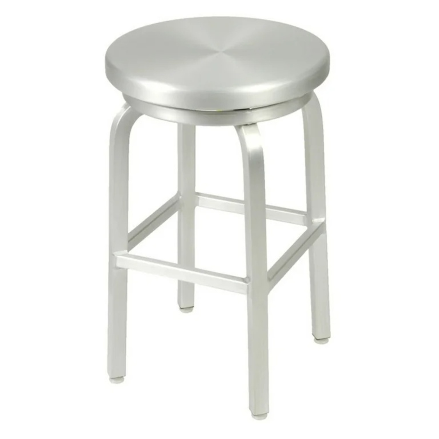 Crate & Barrel Brushed Aluminum Stools - image-3
