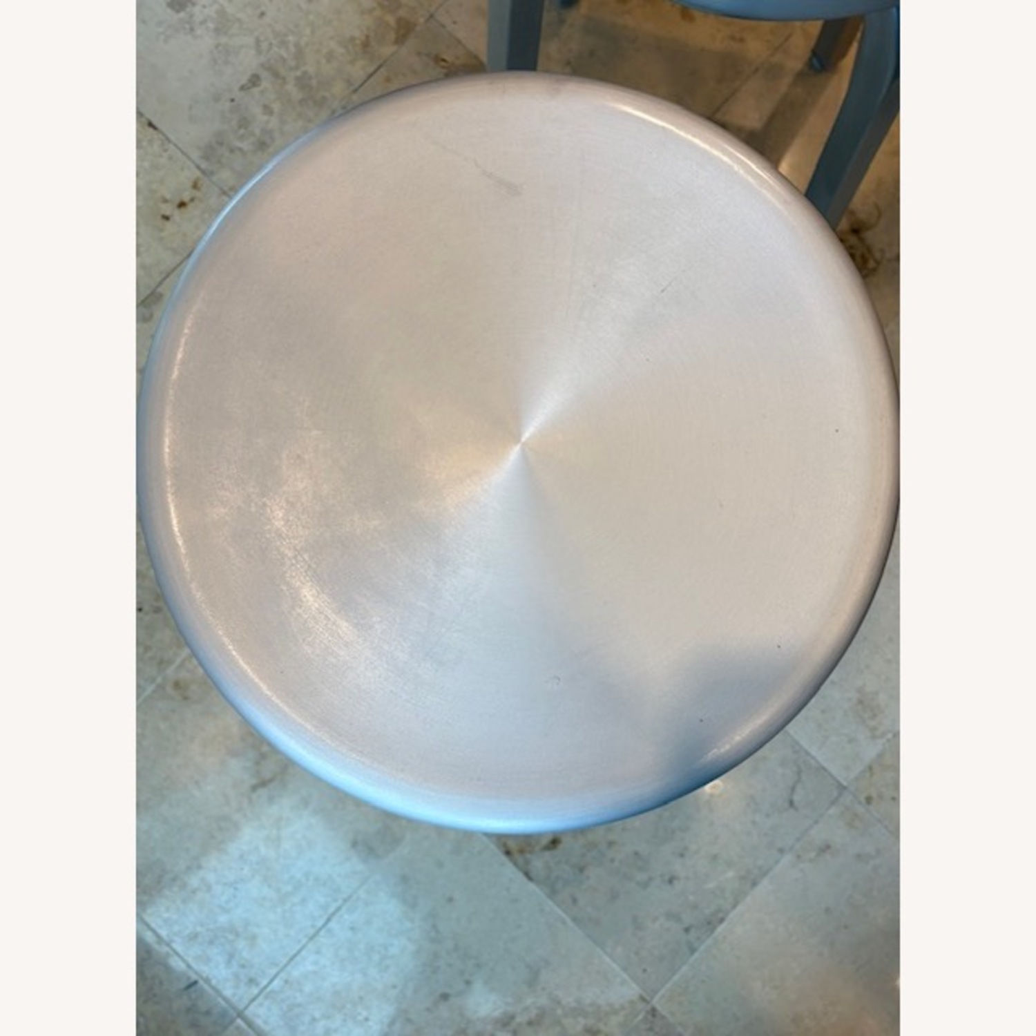 Crate & Barrel Brushed Aluminum Stools - image-1