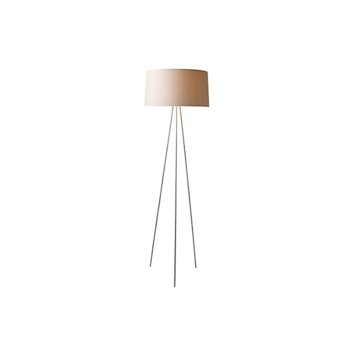Design Within Reach Tripod Stainless Steel Lamp with Light Brown Shade - image-4
