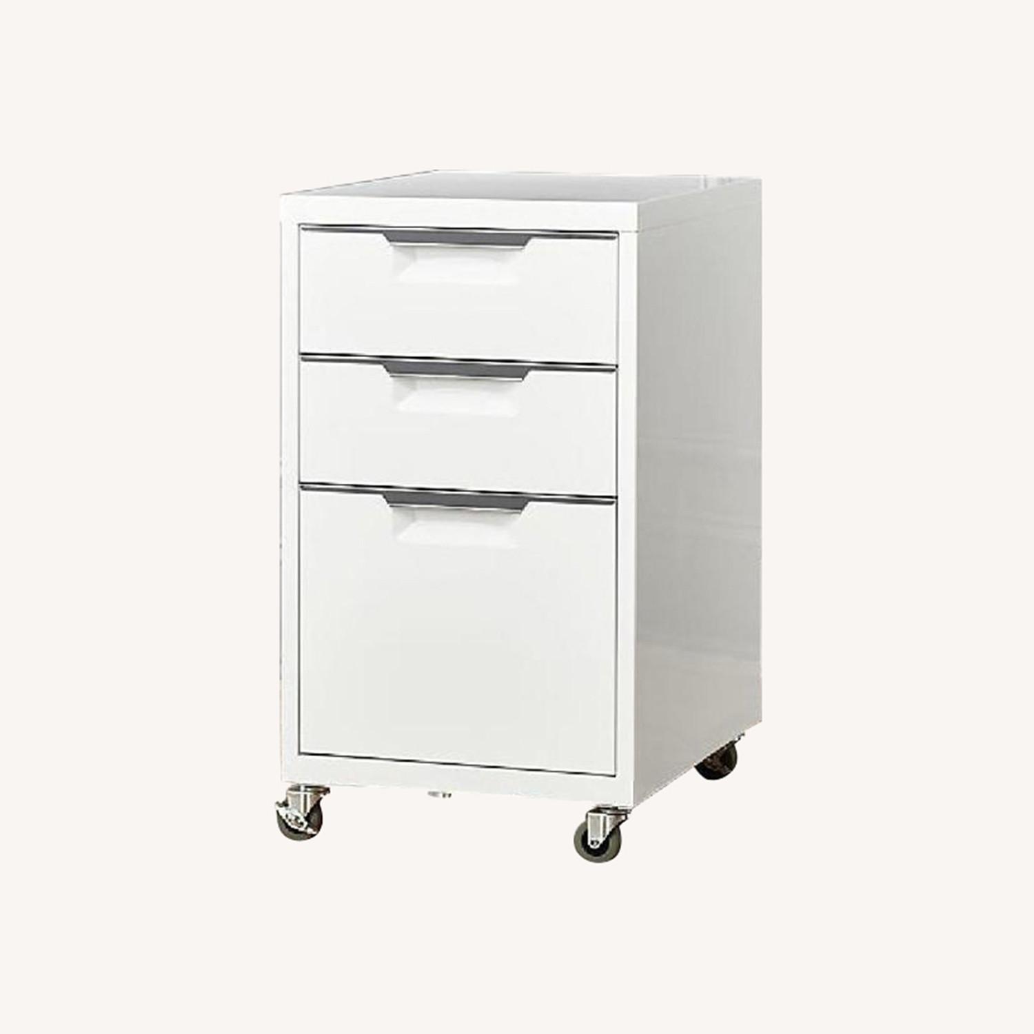 CB2 Go Cart Rolling Desk w 3-Drawer Filing Cabinet - image-0