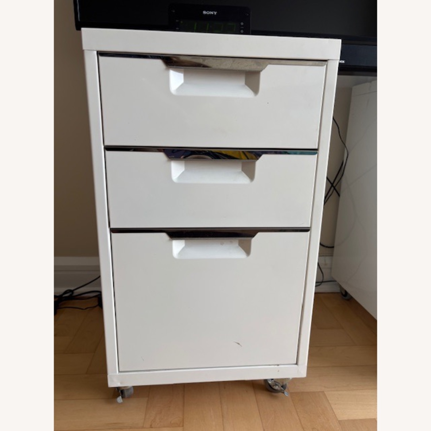 CB2 Go Cart Rolling Desk w 3-Drawer Filing Cabinet - image-1