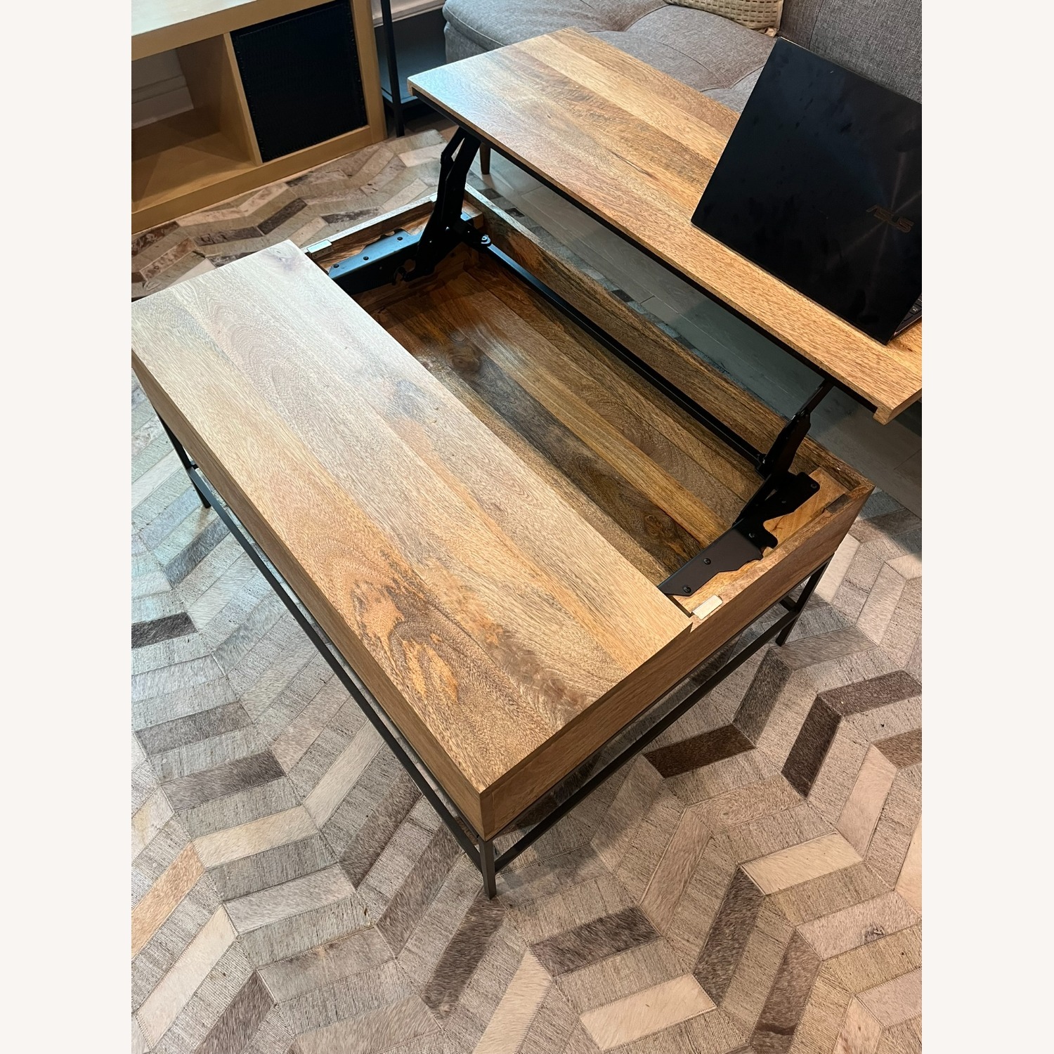 Industrial Storage Pop-Up Coffee Table - image-3