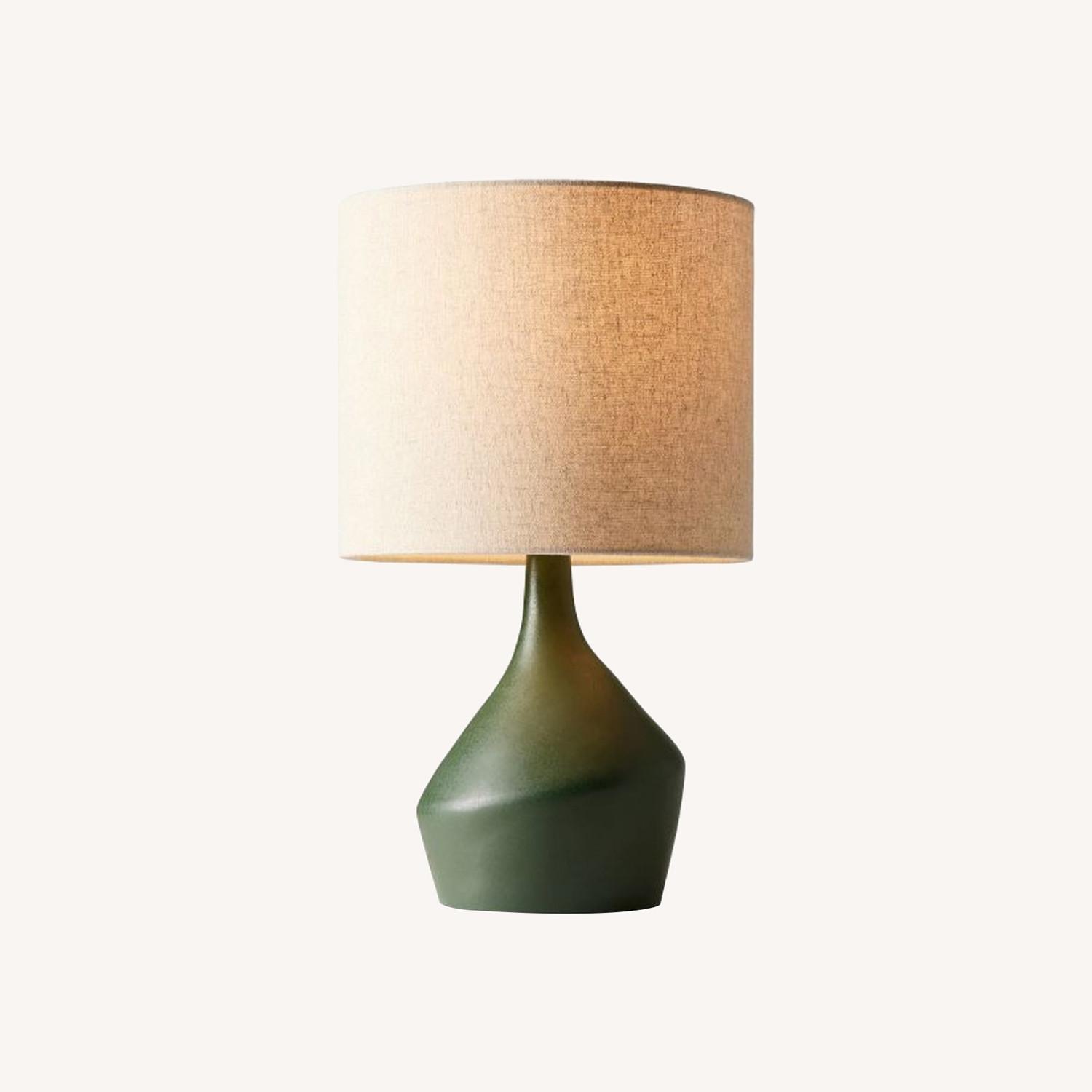 West Elm Green Asymmetry Ceramic Table Lamp - image-0
