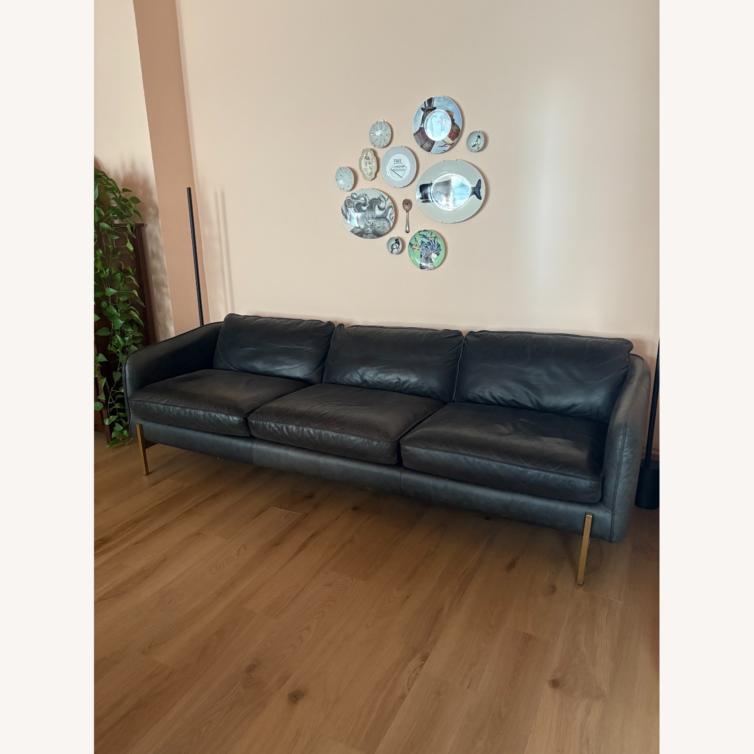 CB2 Hoxton 3-Seater Leather Sofa - image-1