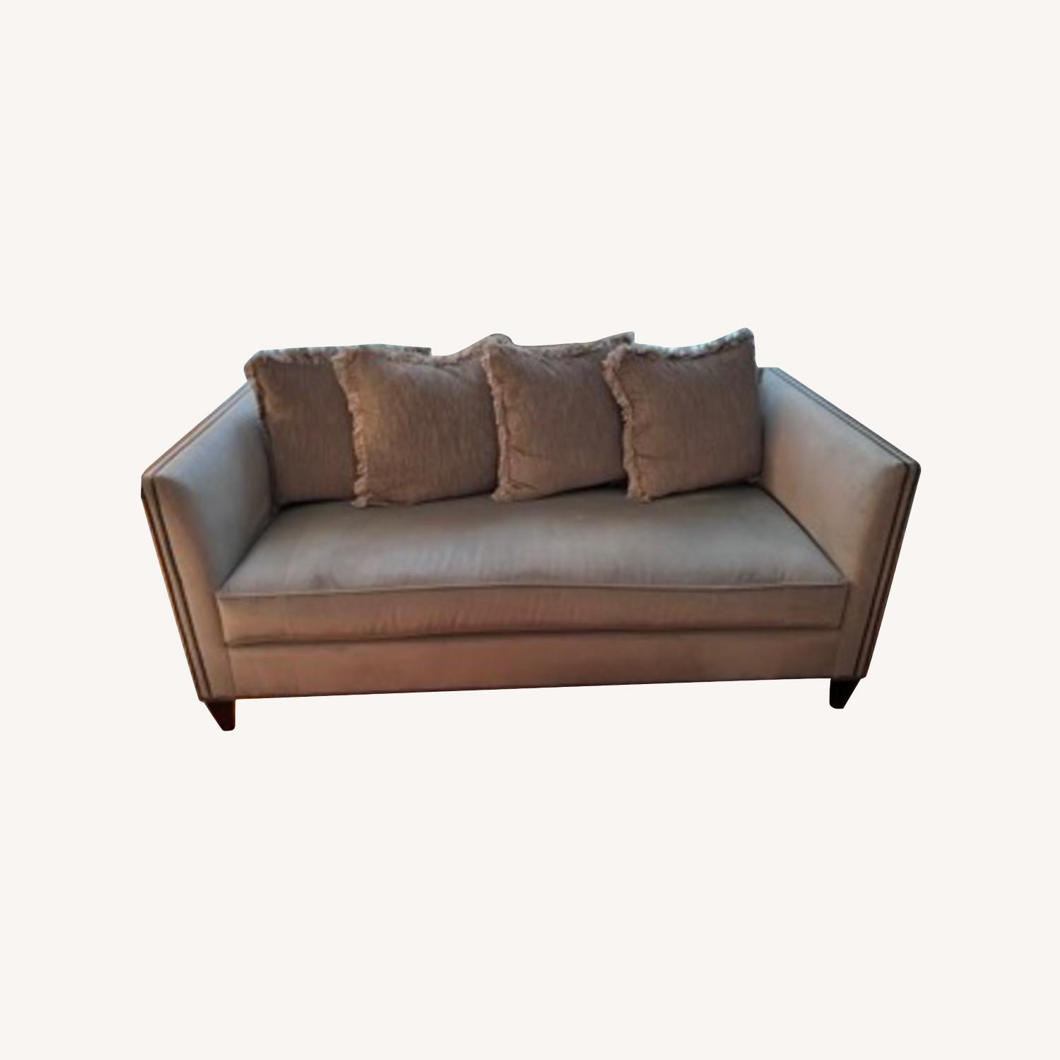 Thomasville Blue Velvet 3 Seater Sofa - image-0