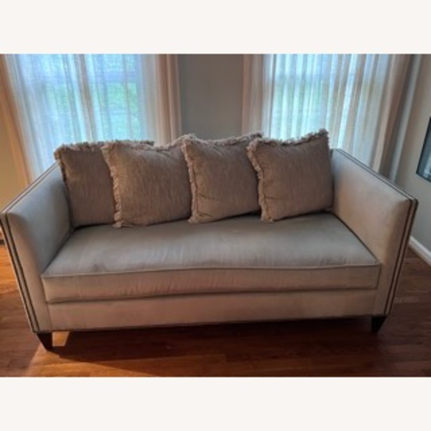 Thomasville Blue Velvet 3 Seater Sofa - image-1