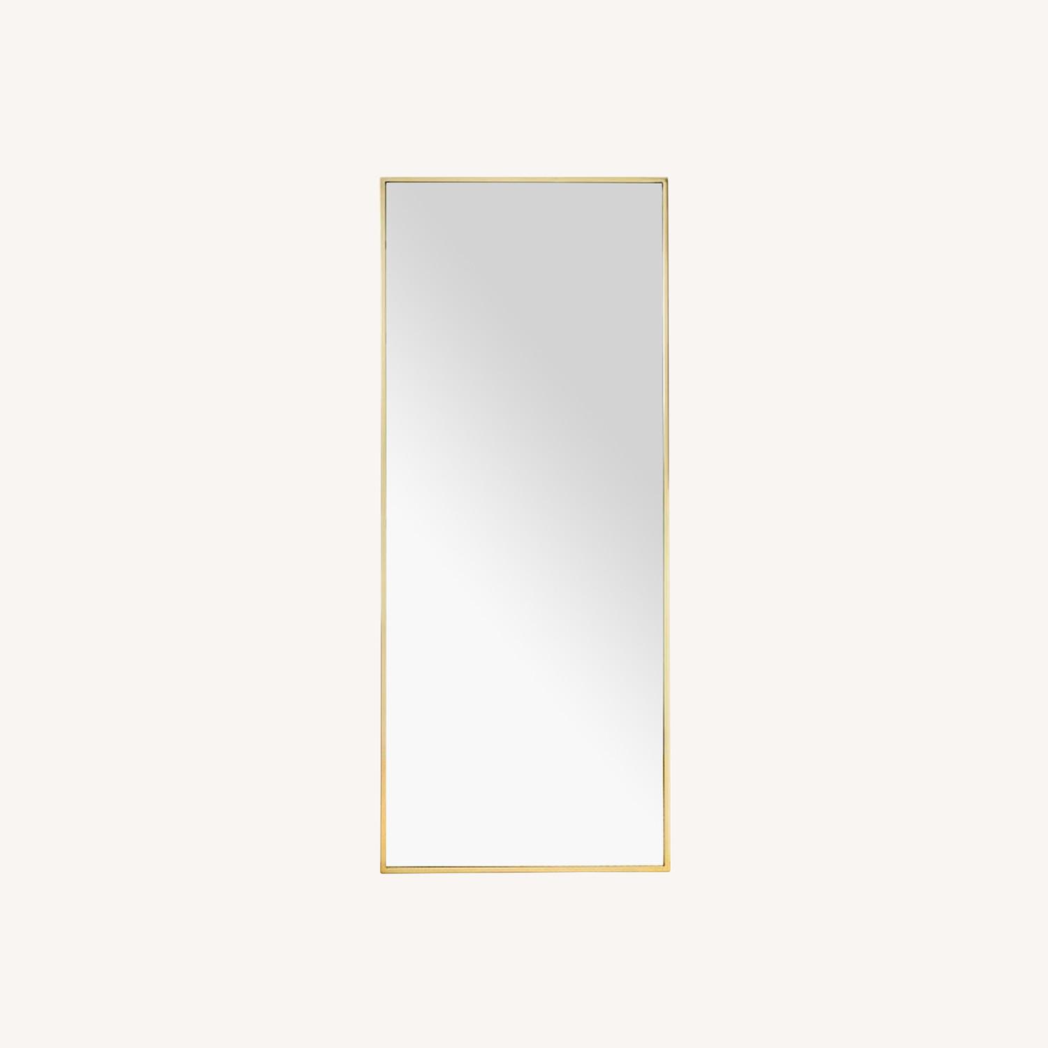 West Elm Brass Floor Mirror - image-0
