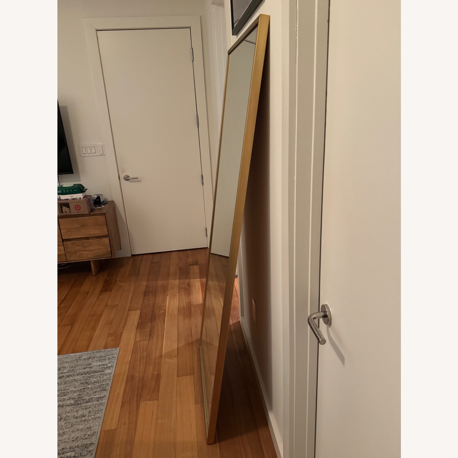 West Elm Brass Floor Mirror - image-3