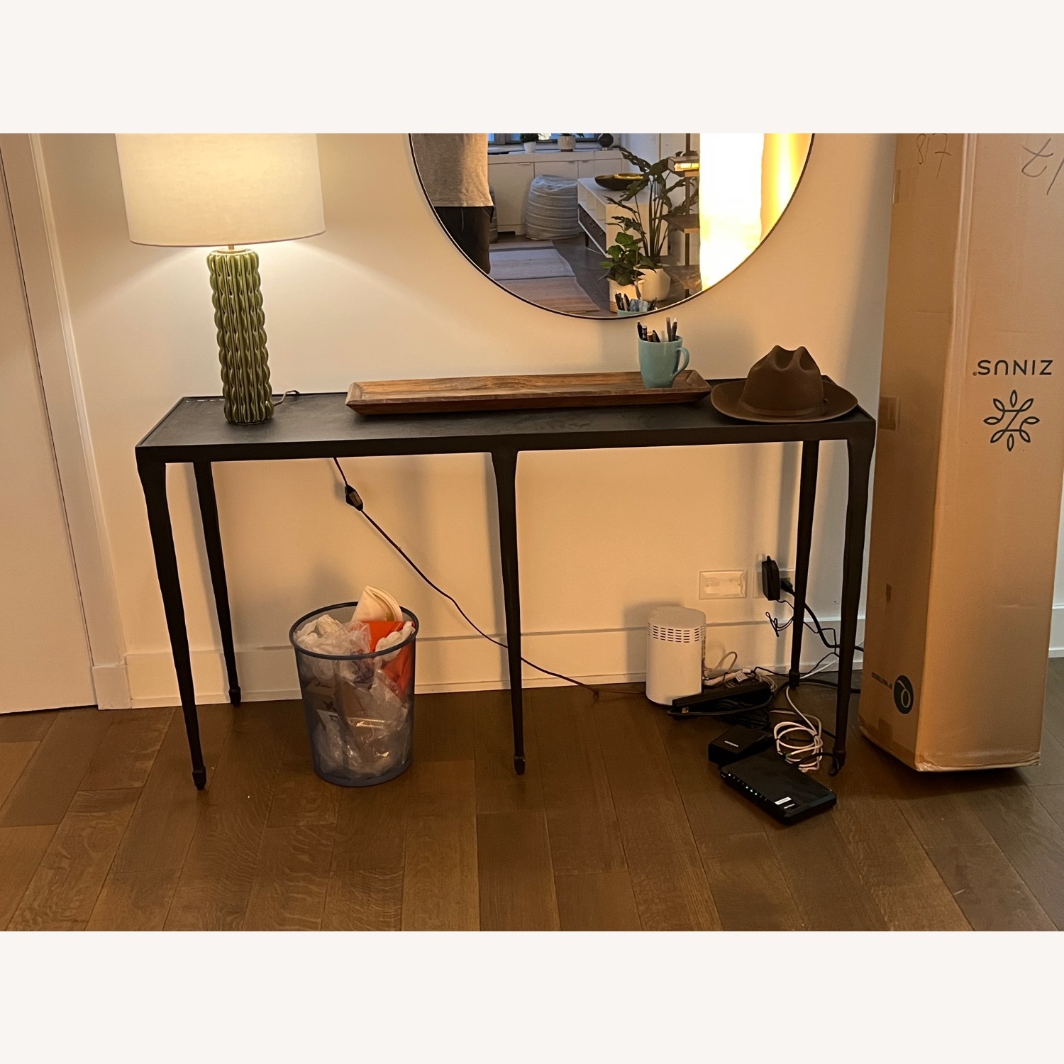 Crate and Barrel Silviano 60'' Iron and Metal Console Table - image-2