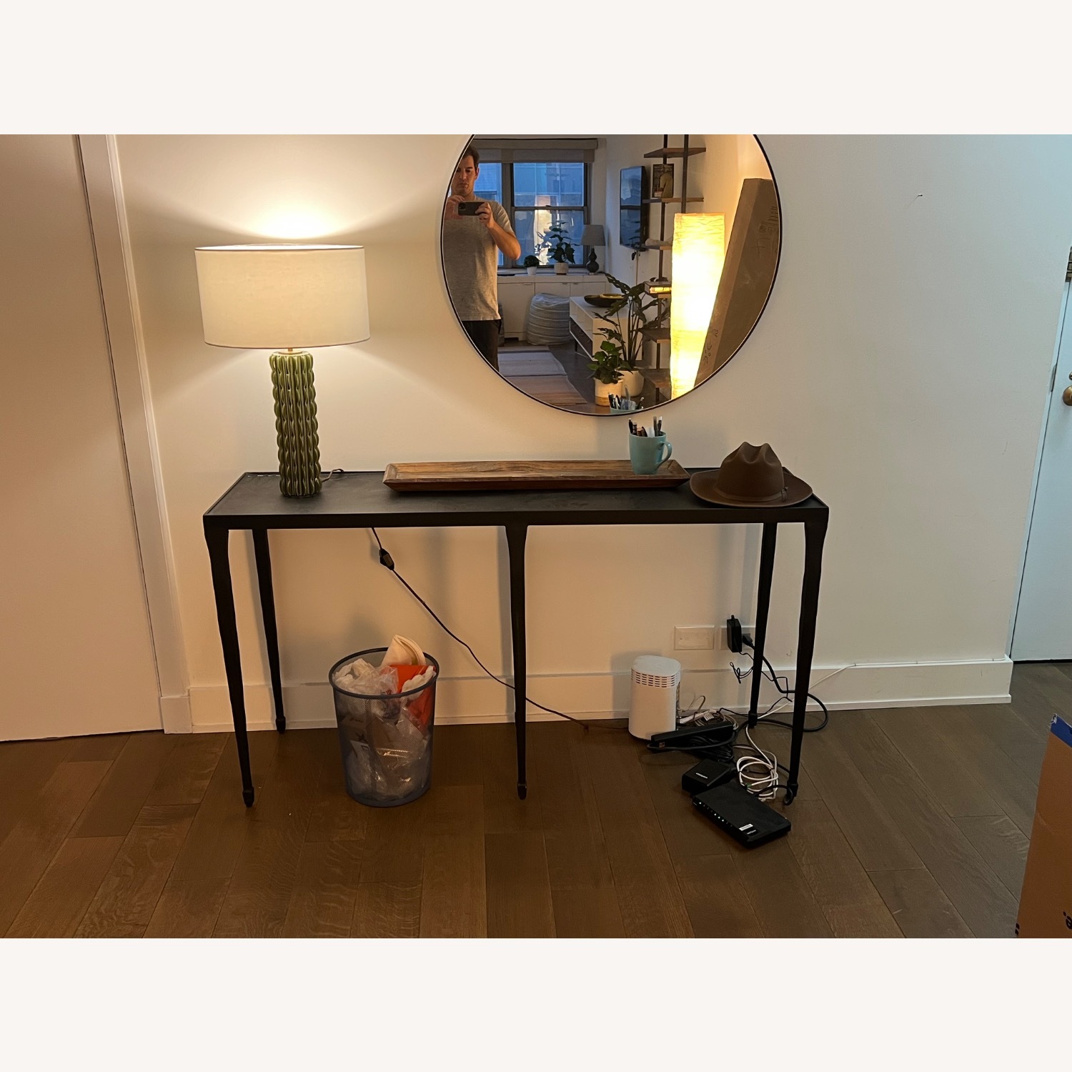 Crate and Barrel Silviano 60'' Iron and Metal Console Table - image-1